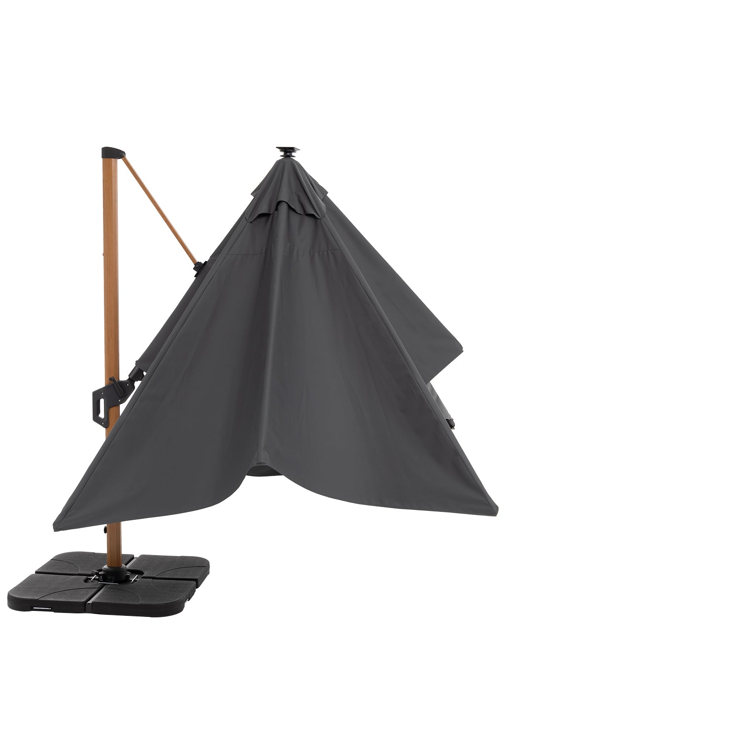 VESTIAMO CASA GIARDINO - Ombrellone da giardino con LED e Pannello Solare Grigio 3x4 metri