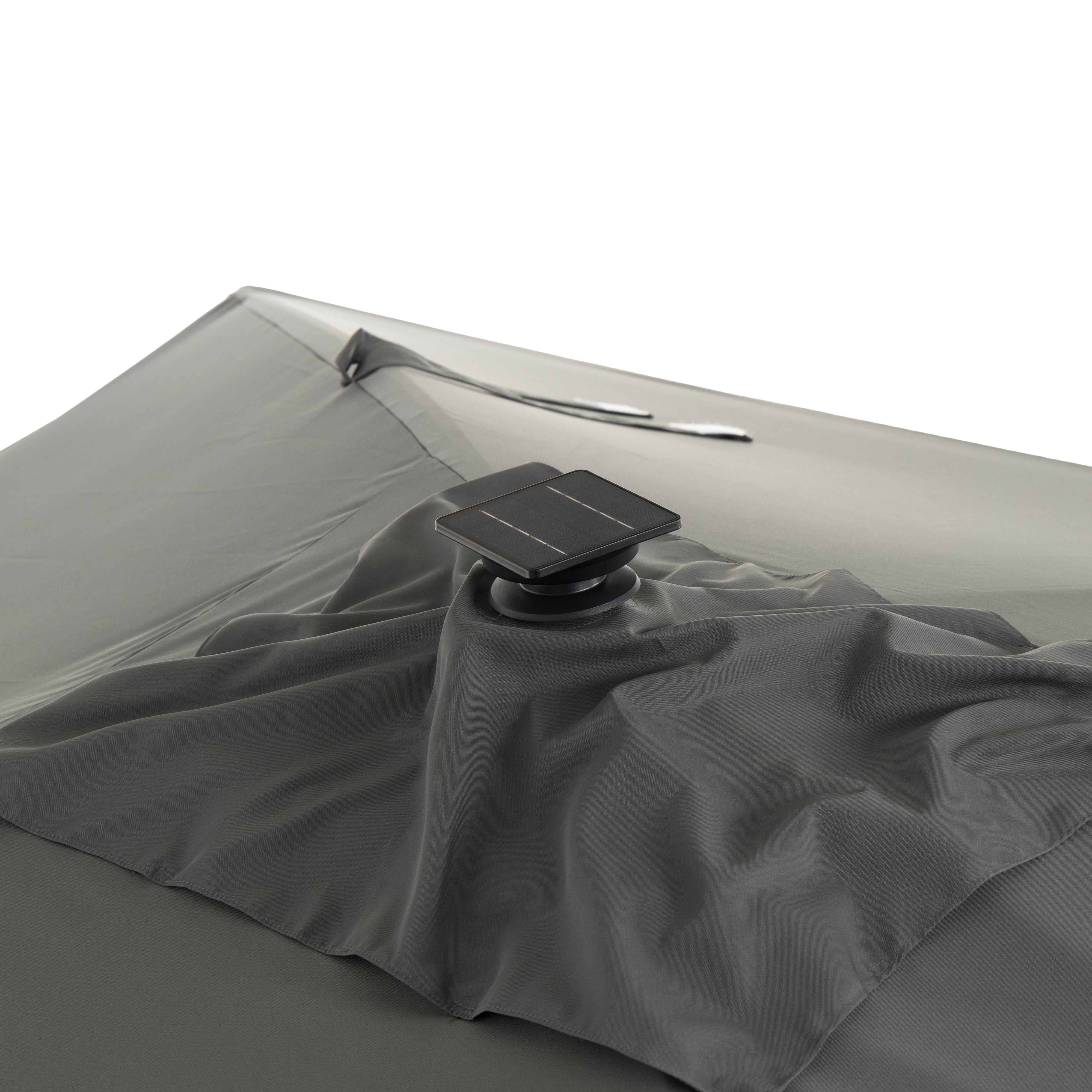 VESTIAMO CASA GIARDINO - Ombrellone da giardino con LED e Pannello Solare Grigio 3x4 metri