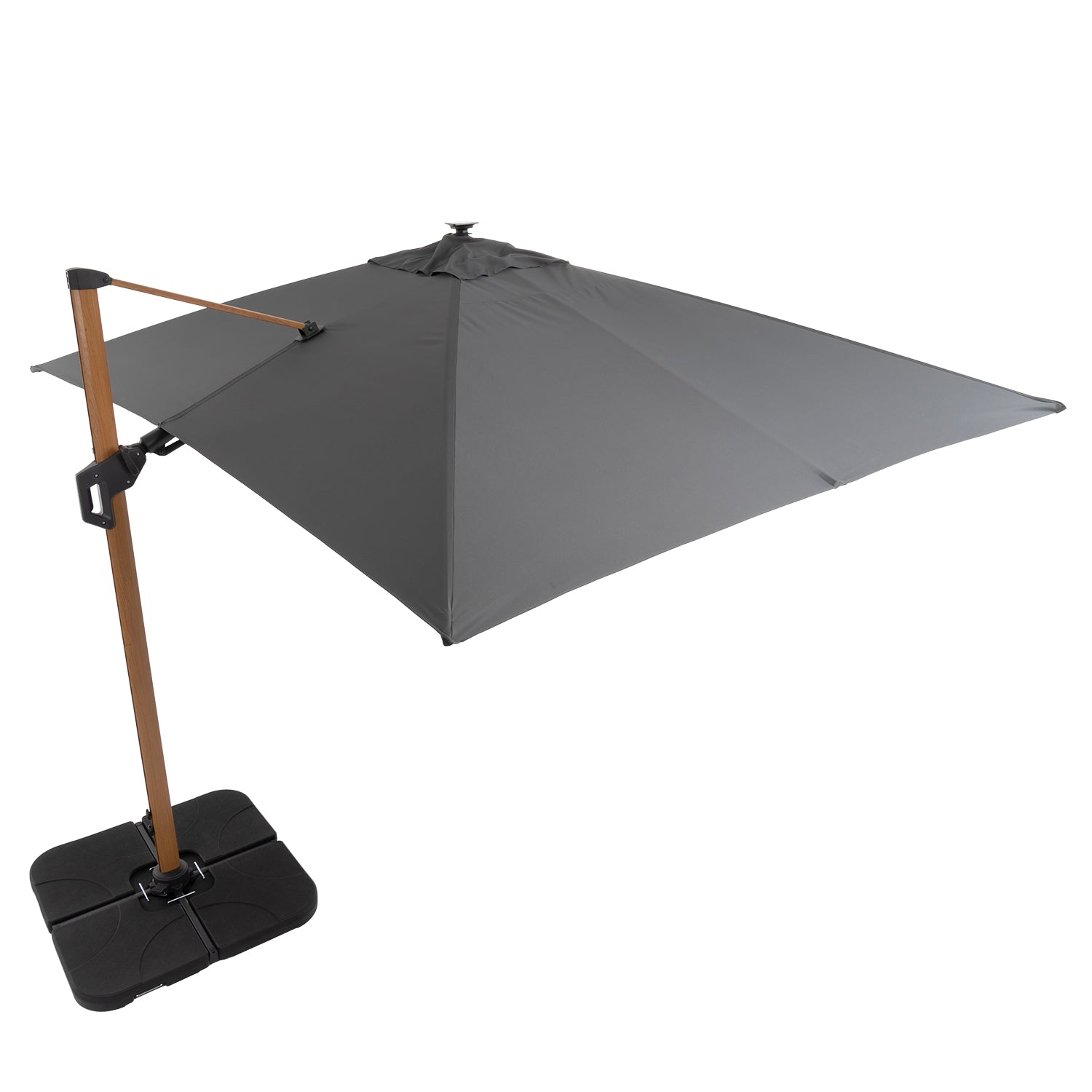 VESTIAMO CASA GIARDINO - Ombrellone da giardino con LED e Pannello Solare Grigio 3x4 metri