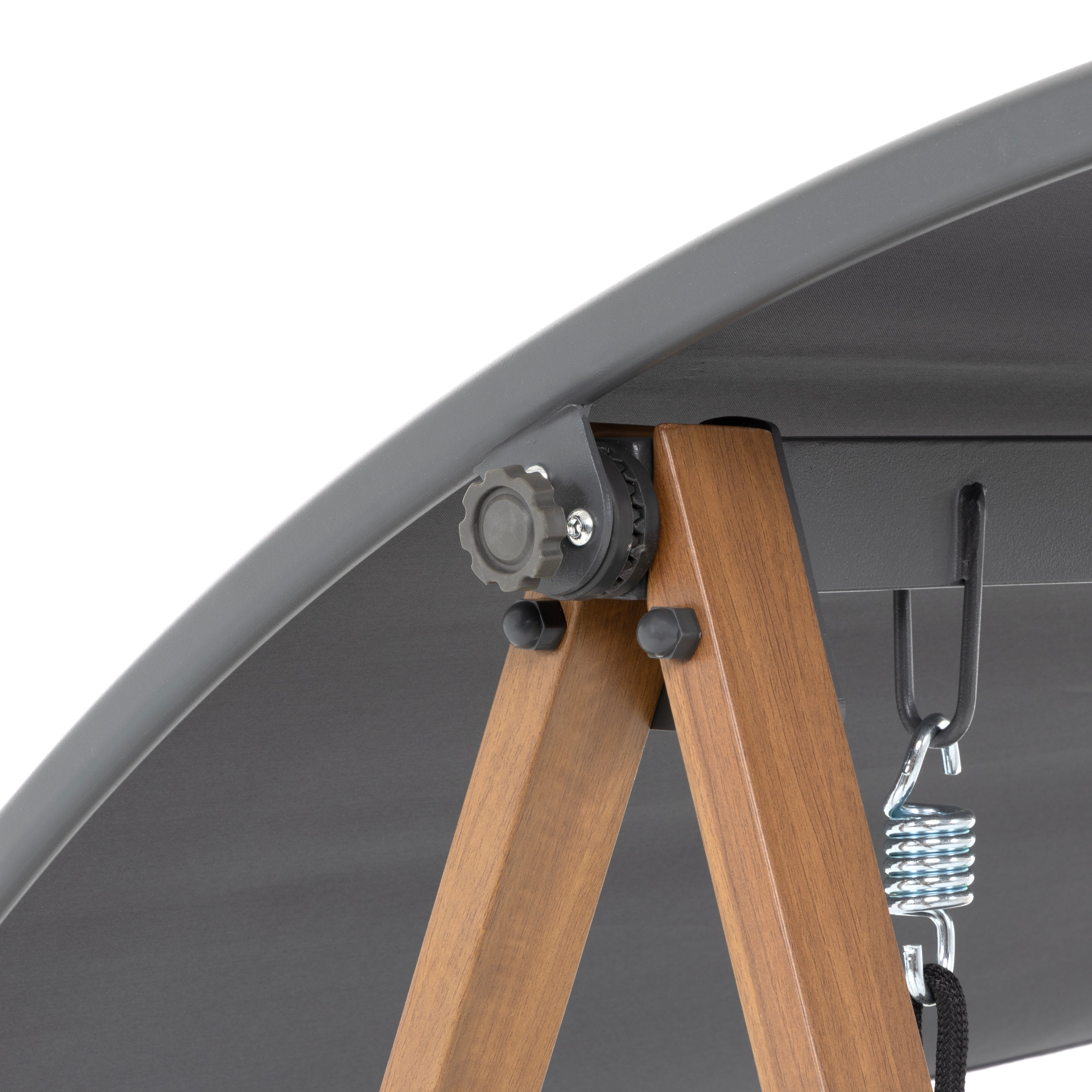 VESTIAMO CASA GIARDINO - Dondolo da giardino struttura in Acciaio Effetto Legno e seduta in textilene grigio - h170x190x128 cm