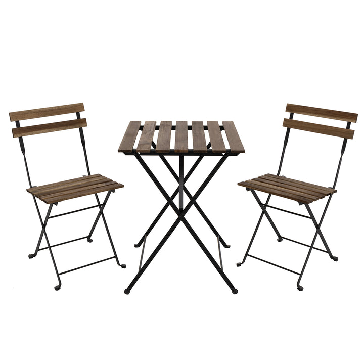 VESTIAMO CASA GIARDINO - Set Giardino con Tavolo e 2 Sedie Richiudibili in legno di acacia