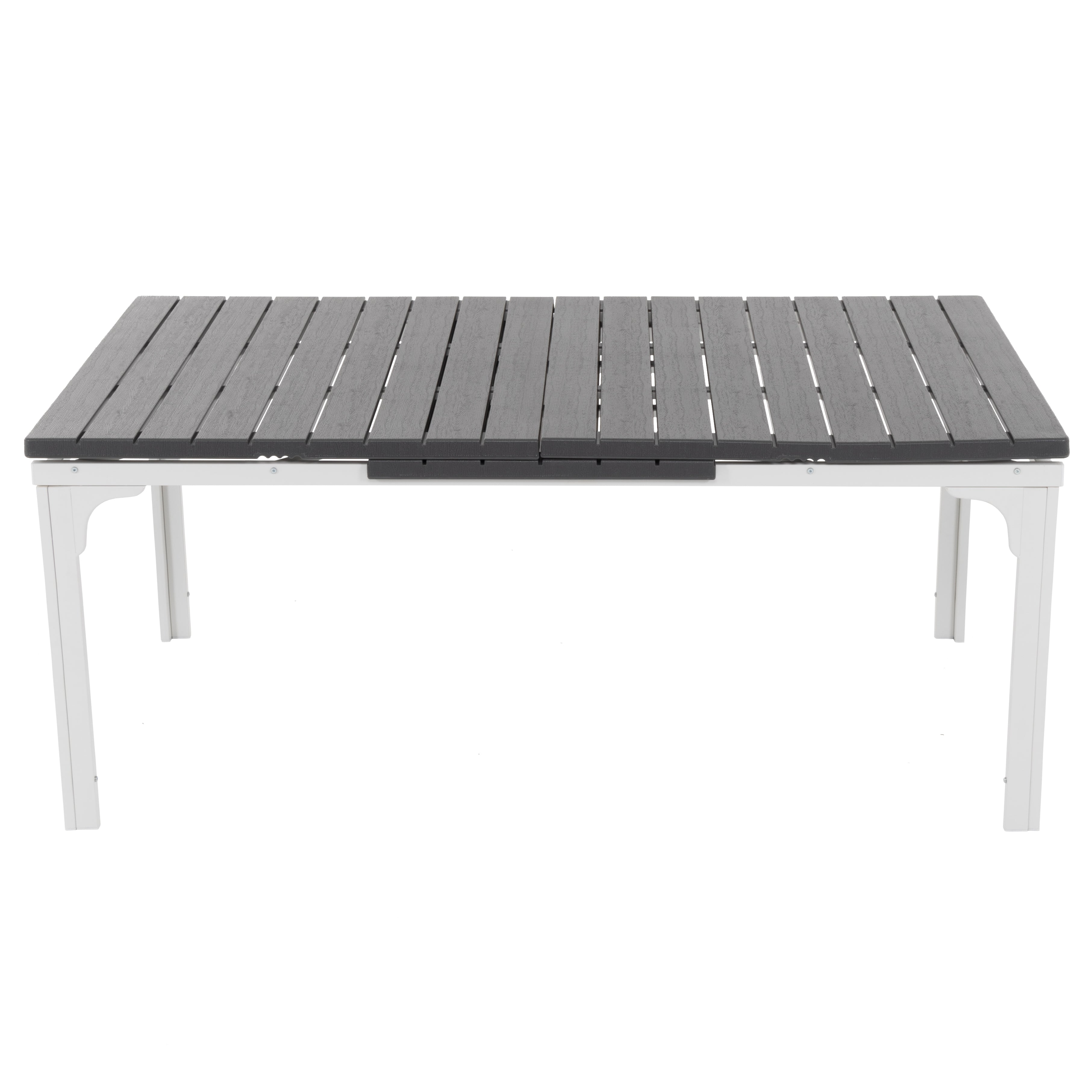 VESTIAMO CASA GIARDINO - Tavolo da giardino allungabile in acciaio con Doghe Effetto Legno - h76x180/240x89,5 cm