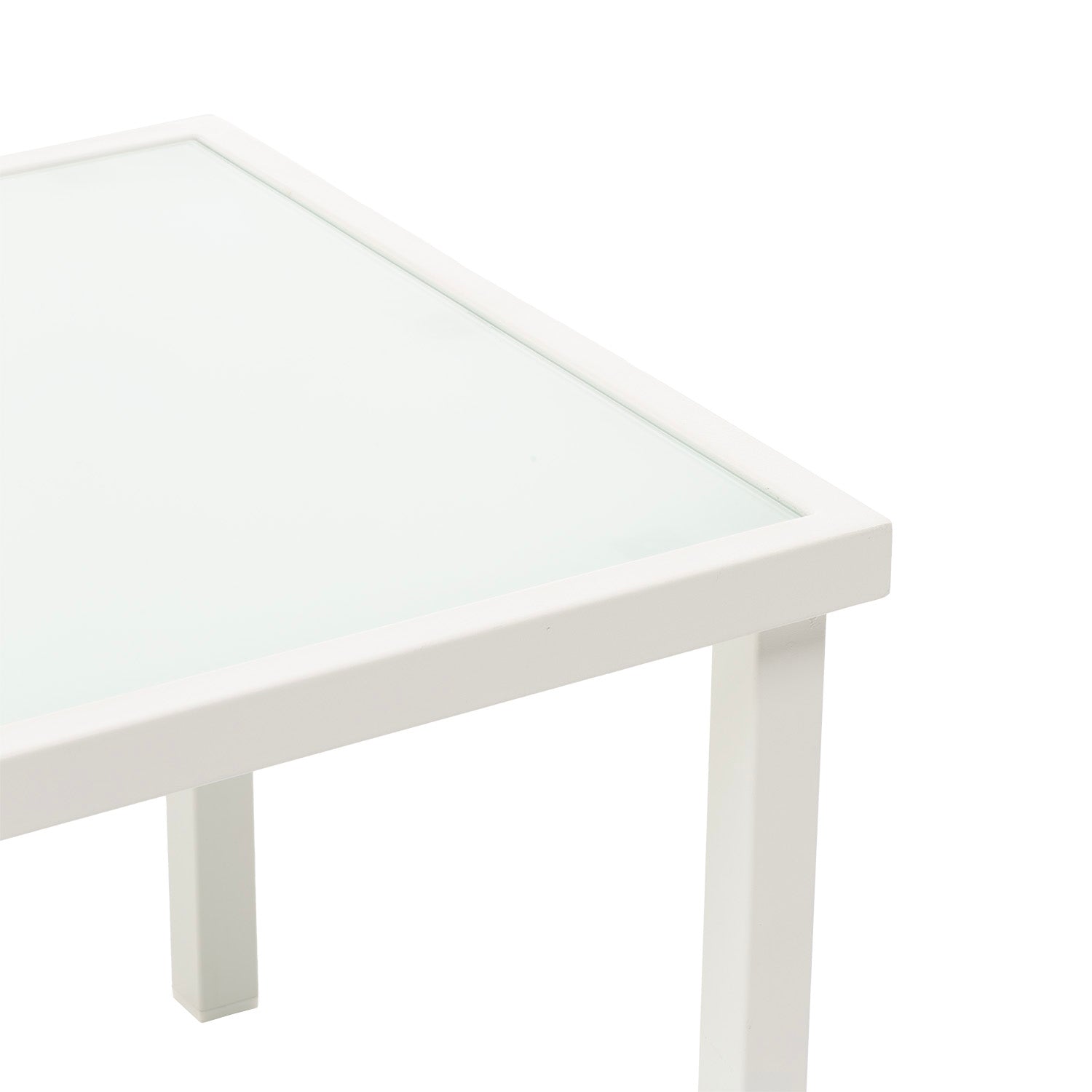 VESTIAMO CASA GIARDINO - Set da giardino 4 pezzi in metallo Bianco - Formato da Panchina a 2 posti, 2 sedie e tavolino da salotto