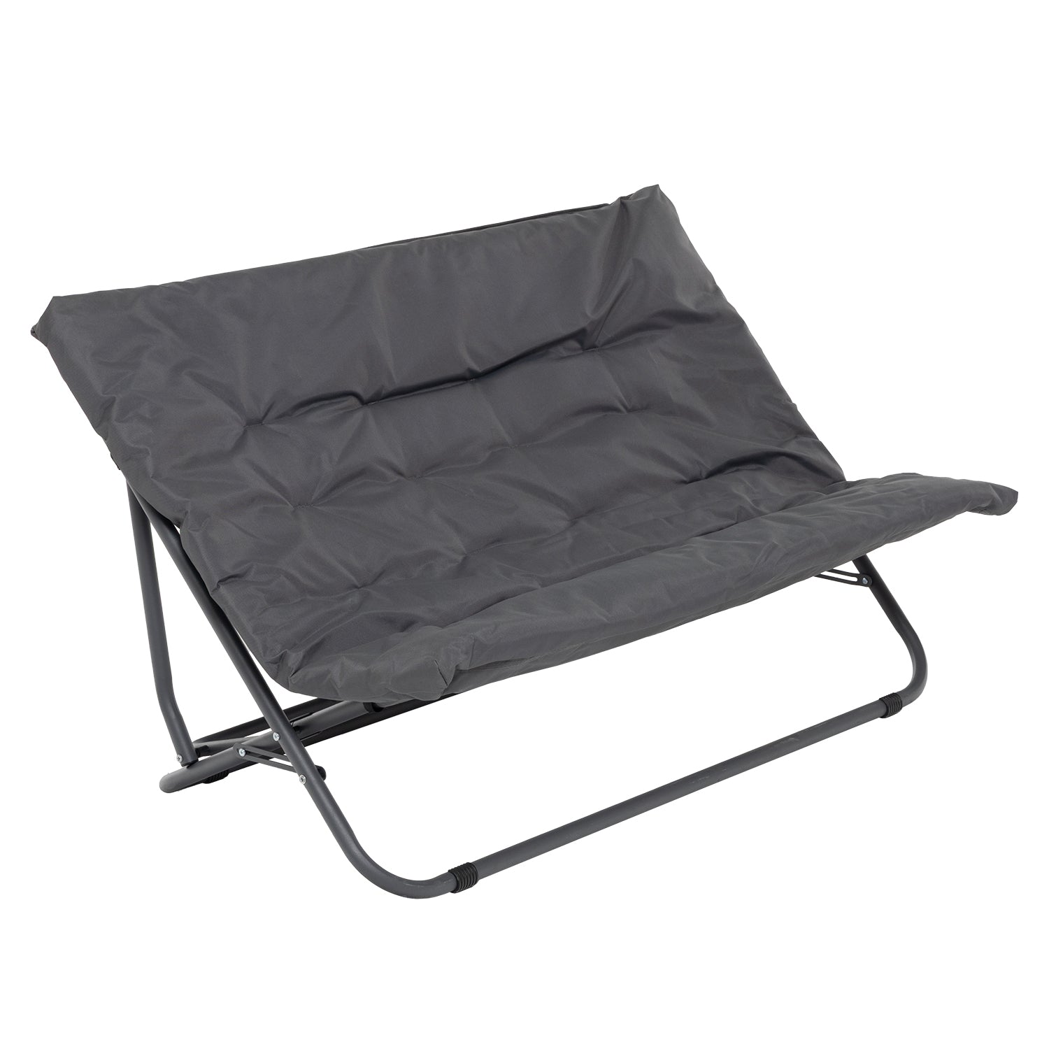 VESTIAMO CASA GIARDINO - Set da giardino 4 pezzi con Struttura in Acciaio Antracite, Tavolino con top in vetro e cuscini Antracite