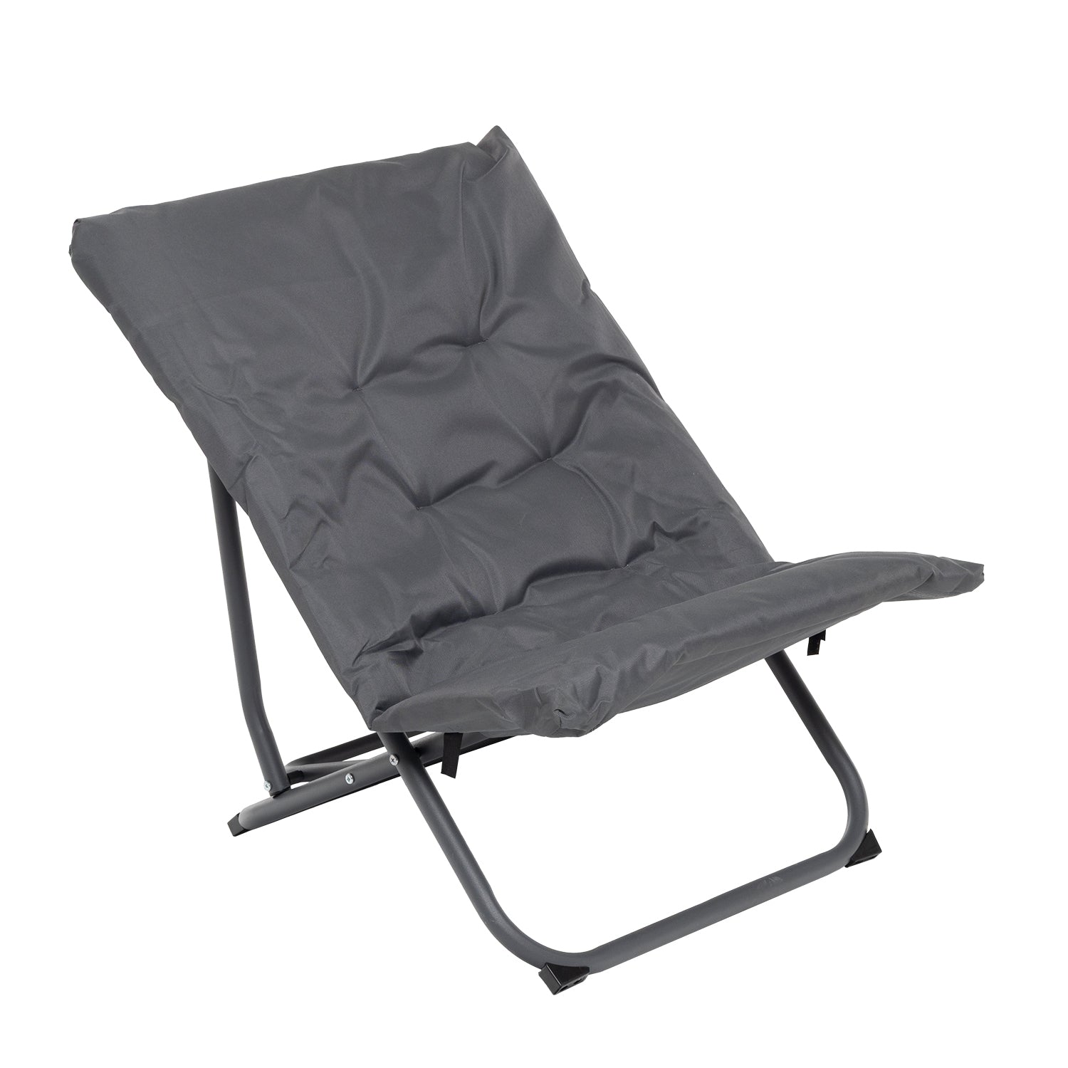 VESTIAMO CASA GIARDINO - Set da giardino 4 pezzi con Struttura in Acciaio Antracite, Tavolino con top in vetro e cuscini Antracite