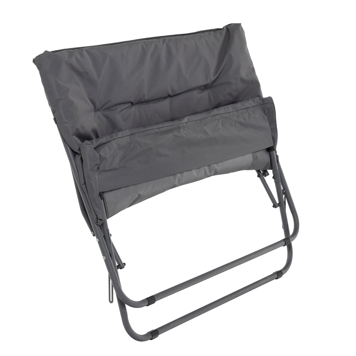 VESTIAMO CASA GIARDINO - Set da giardino 4 pezzi con Struttura in Acciaio Antracite, Tavolino con top in vetro e cuscini Antracite