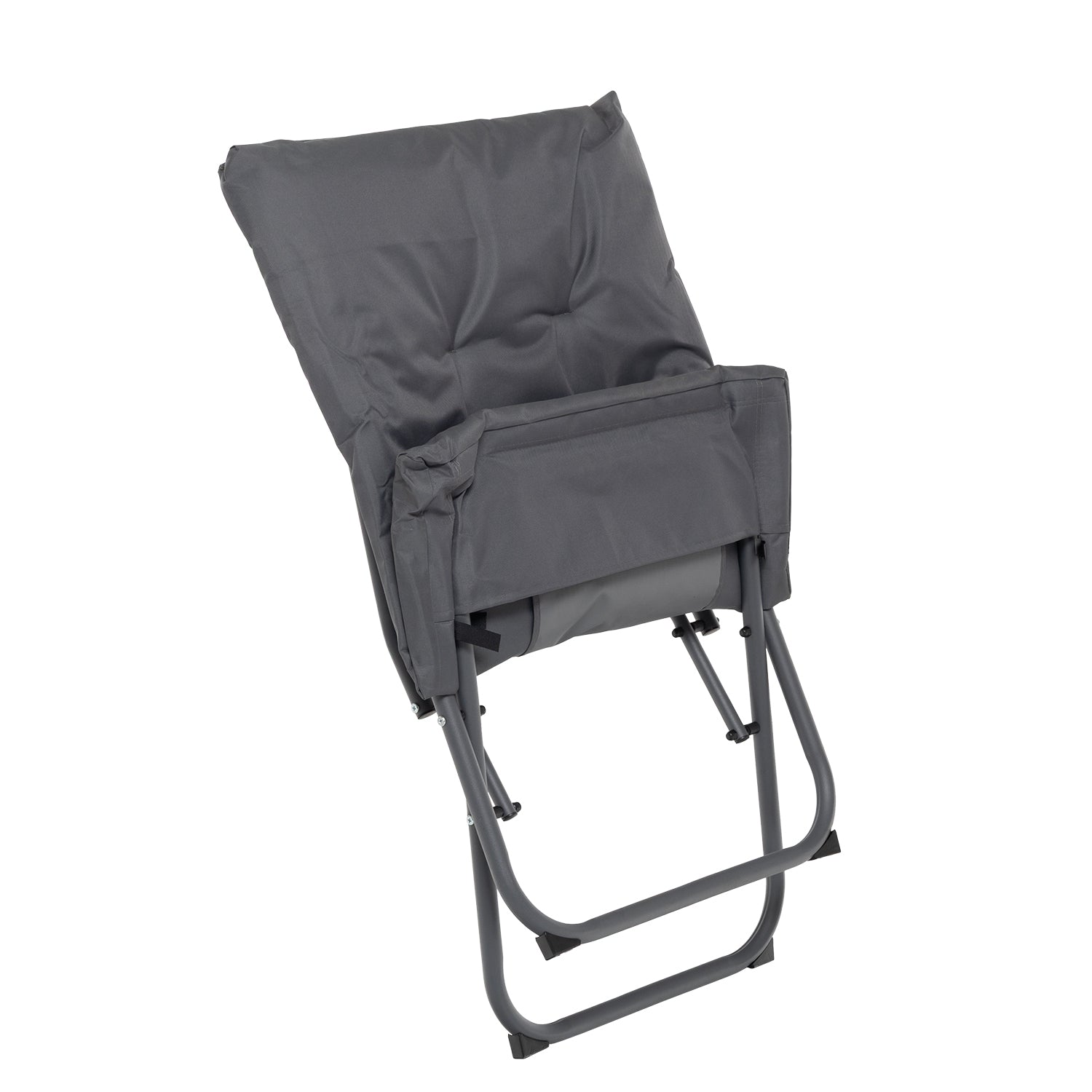 VESTIAMO CASA GIARDINO - Set da giardino 4 pezzi con Struttura in Acciaio Antracite, Tavolino con top in vetro e cuscini Antracite