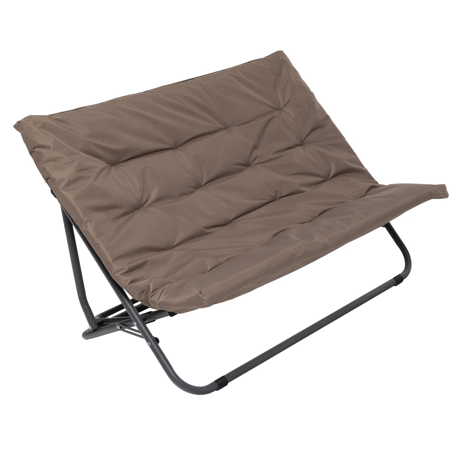 VESTIAMO CASA GIARDINO - Set da giardino 4 pezzi con Struttura in Acciaio Antracite, Tavolino con top in vetro e cuscini Tortora