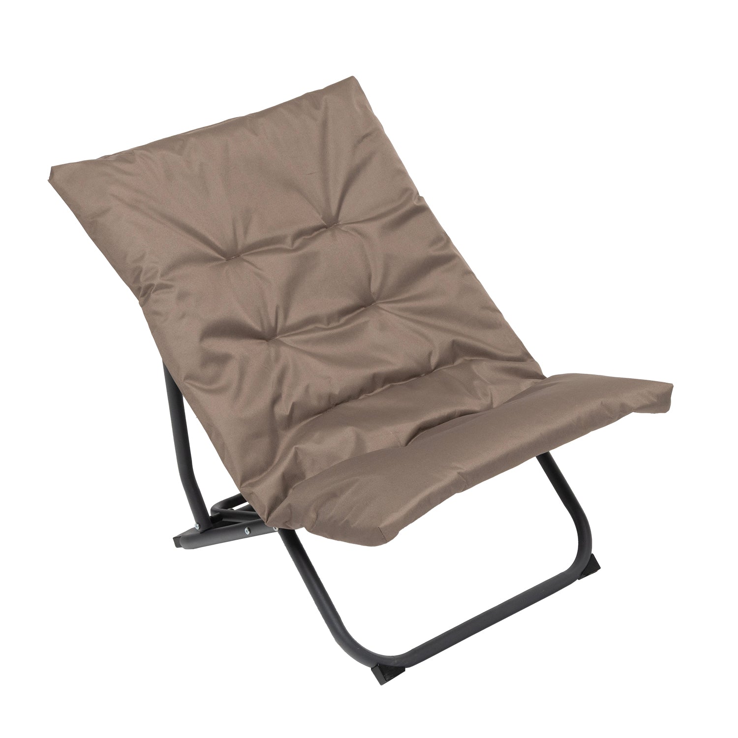 VESTIAMO CASA GIARDINO - Set da giardino 4 pezzi con Struttura in Acciaio Antracite, Tavolino con top in vetro e cuscini Tortora