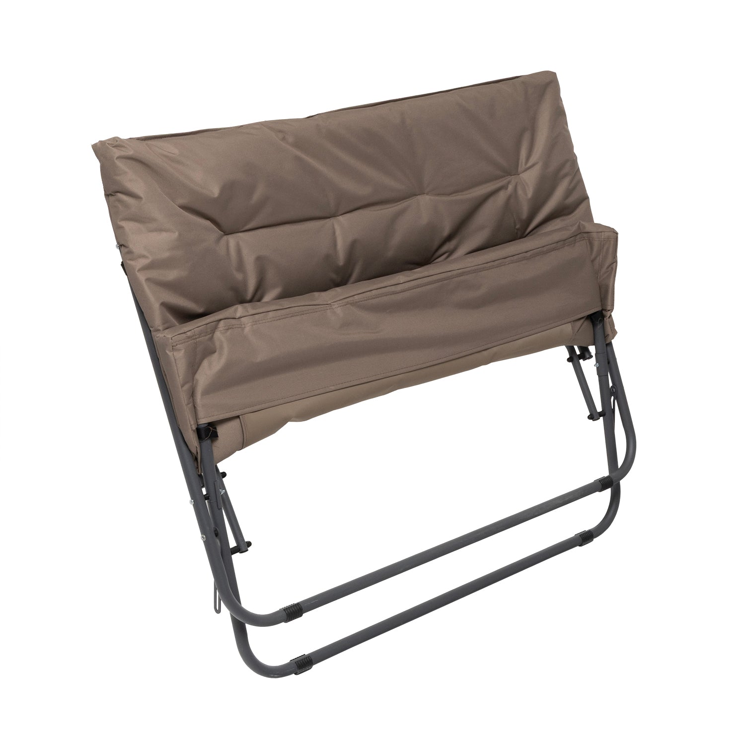 VESTIAMO CASA GIARDINO - Set da giardino 4 pezzi con Struttura in Acciaio Antracite, Tavolino con top in vetro e cuscini Tortora