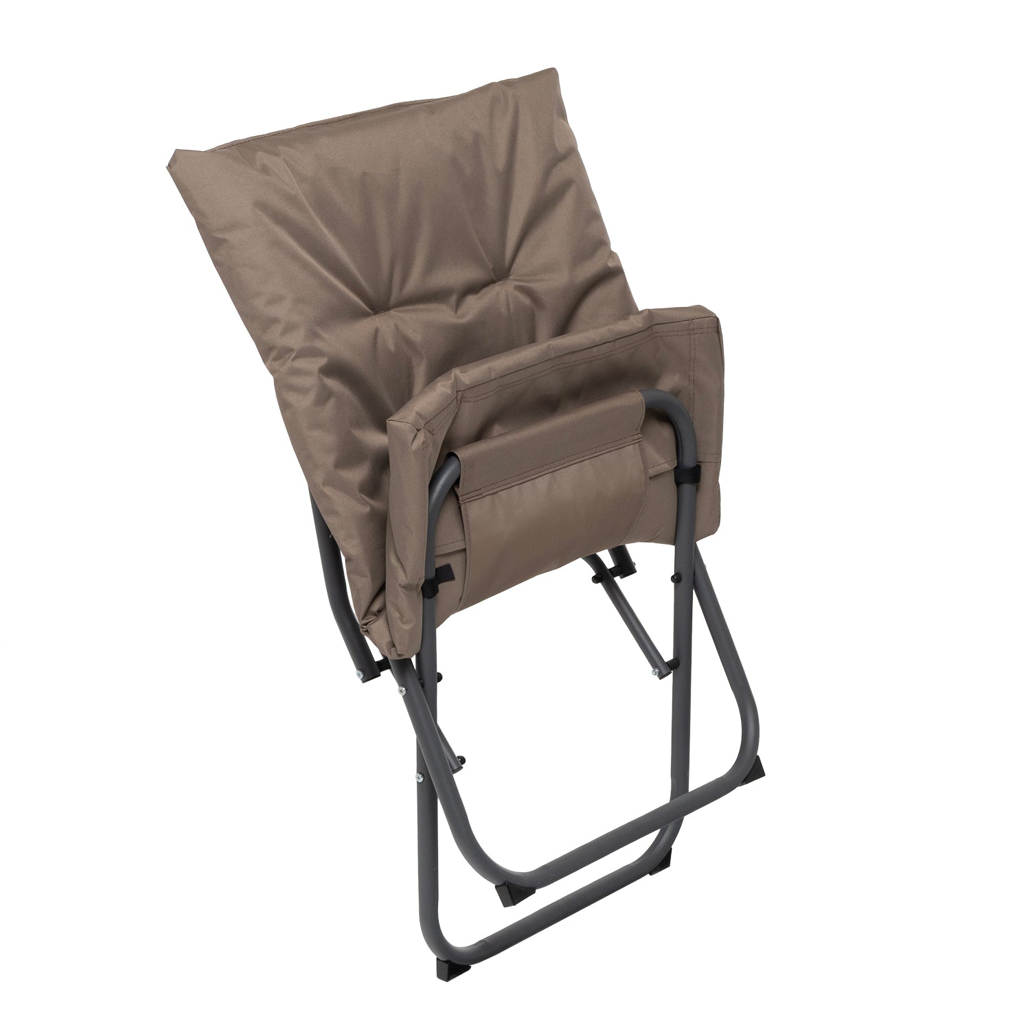 VESTIAMO CASA GIARDINO - Set da giardino 4 pezzi con Struttura in Acciaio Antracite, Tavolino con top in vetro e cuscini Tortora