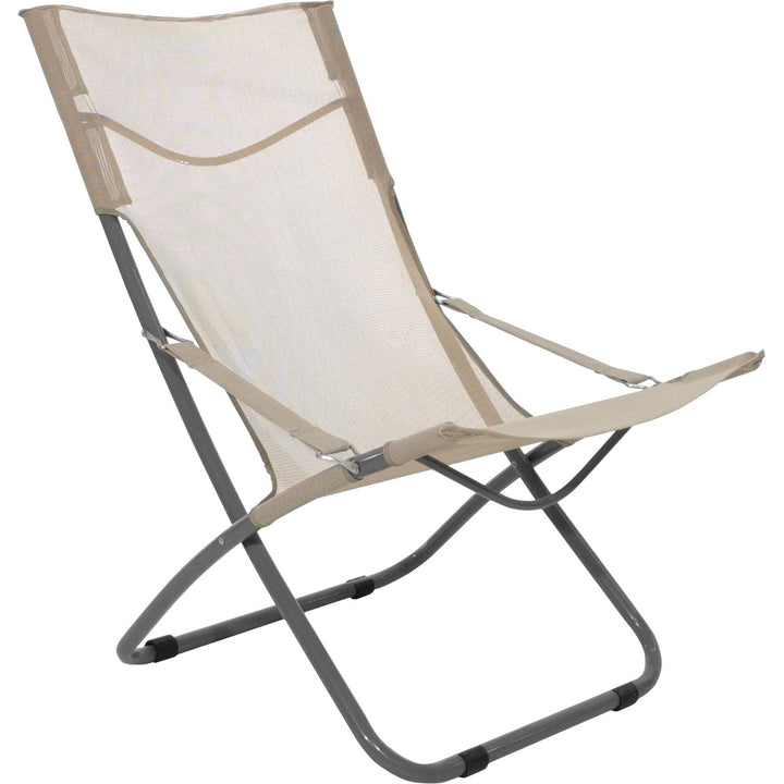 VESTIAMO CASA MARE - Sdraio Richiudibile in textilene Beige - h90x61x60 cm