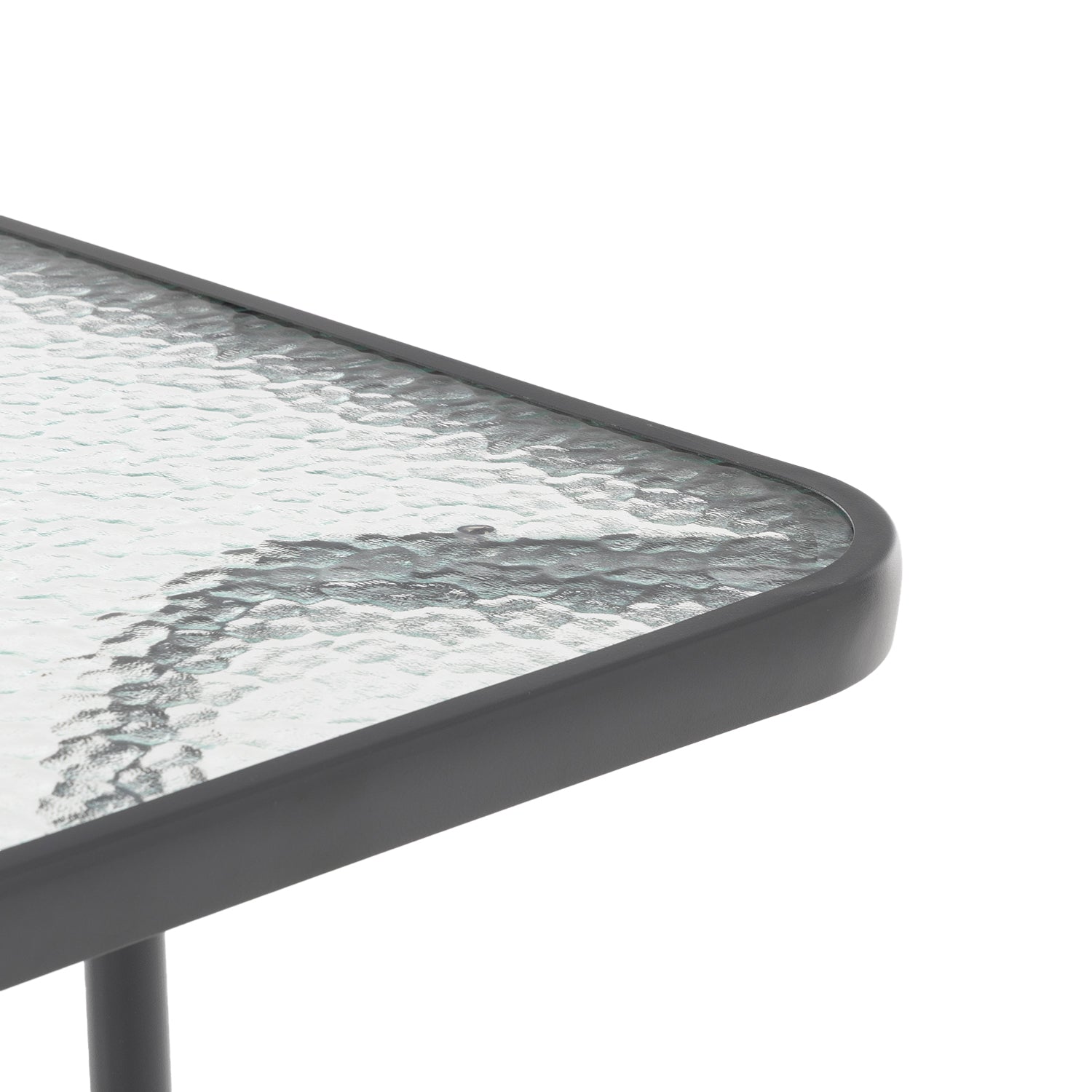 VESTIAMO CASA GIARDINO - Set Tavolo da Giardino 4 Sedie con Struttura in Acciaio Antracite e Top in Vetro