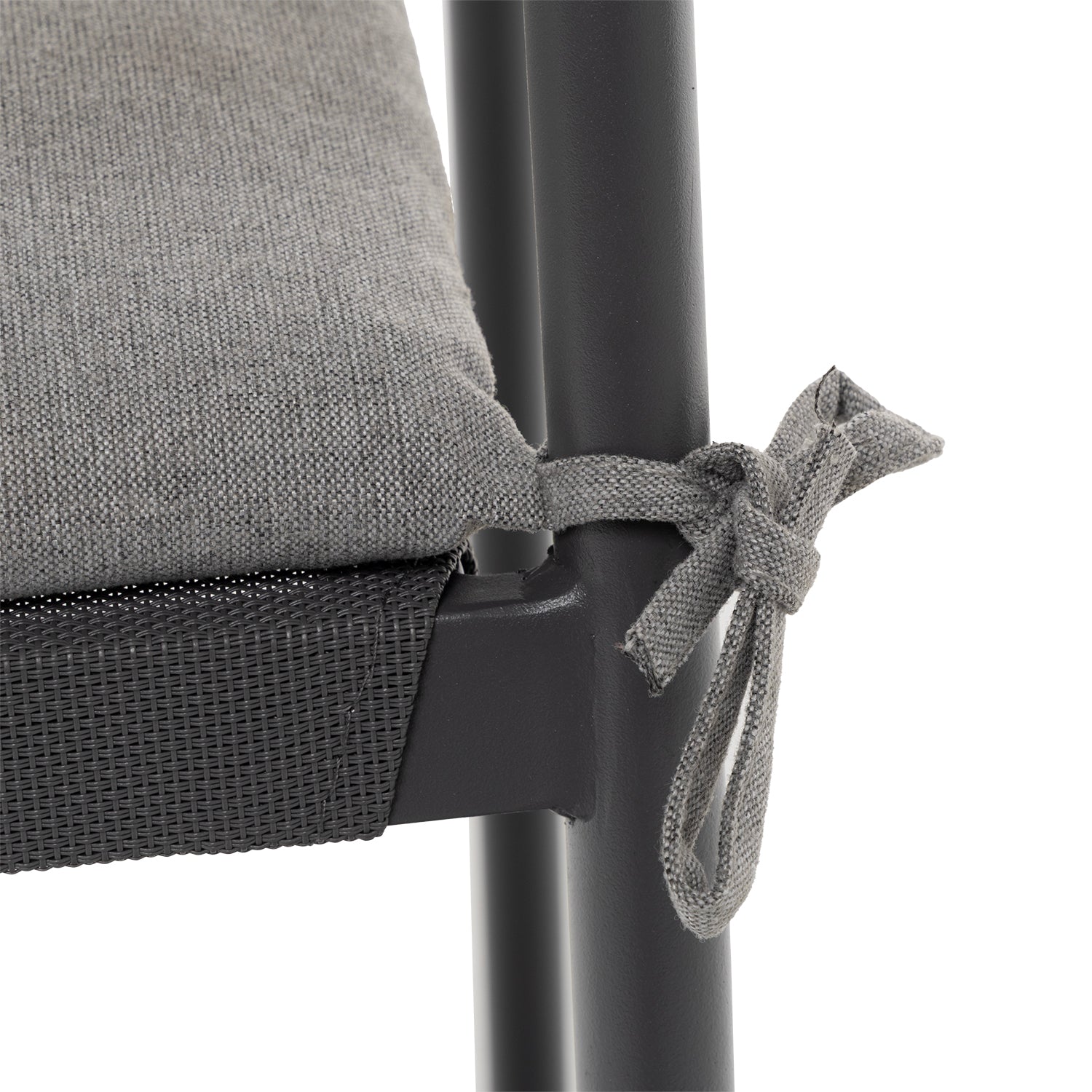 VESTIAMO CASA GIARDINO - Set Tavolo da Giardino 4 Sedie con Struttura in Acciaio Antracite e Top in Vetro