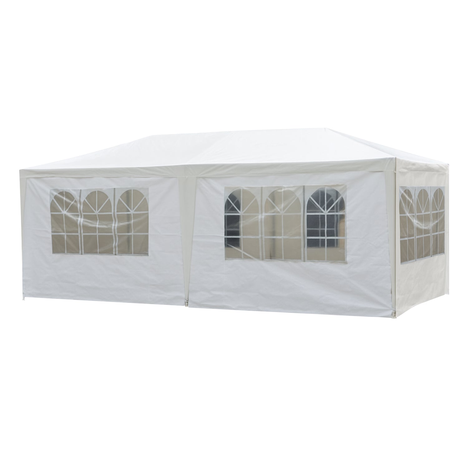 VESTIAMO CASA GIARDINO - Gazebo da giardino in Acciaio con Telo in Polietilene Bianco 3x6 metri