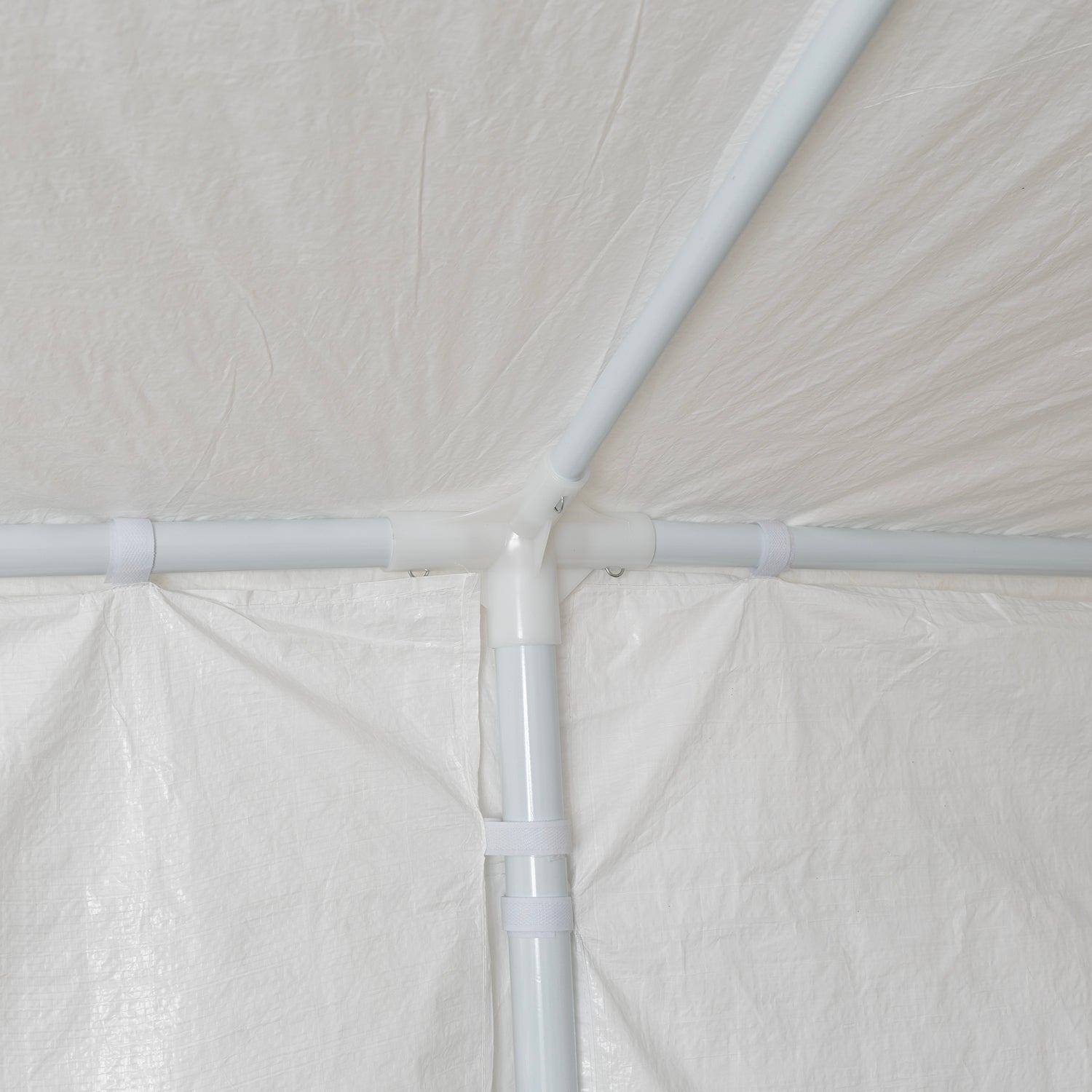 VESTIAMO CASA GIARDINO - Gazebo da giardino in Acciaio con Telo in Polietilene Bianco 3x6 metri