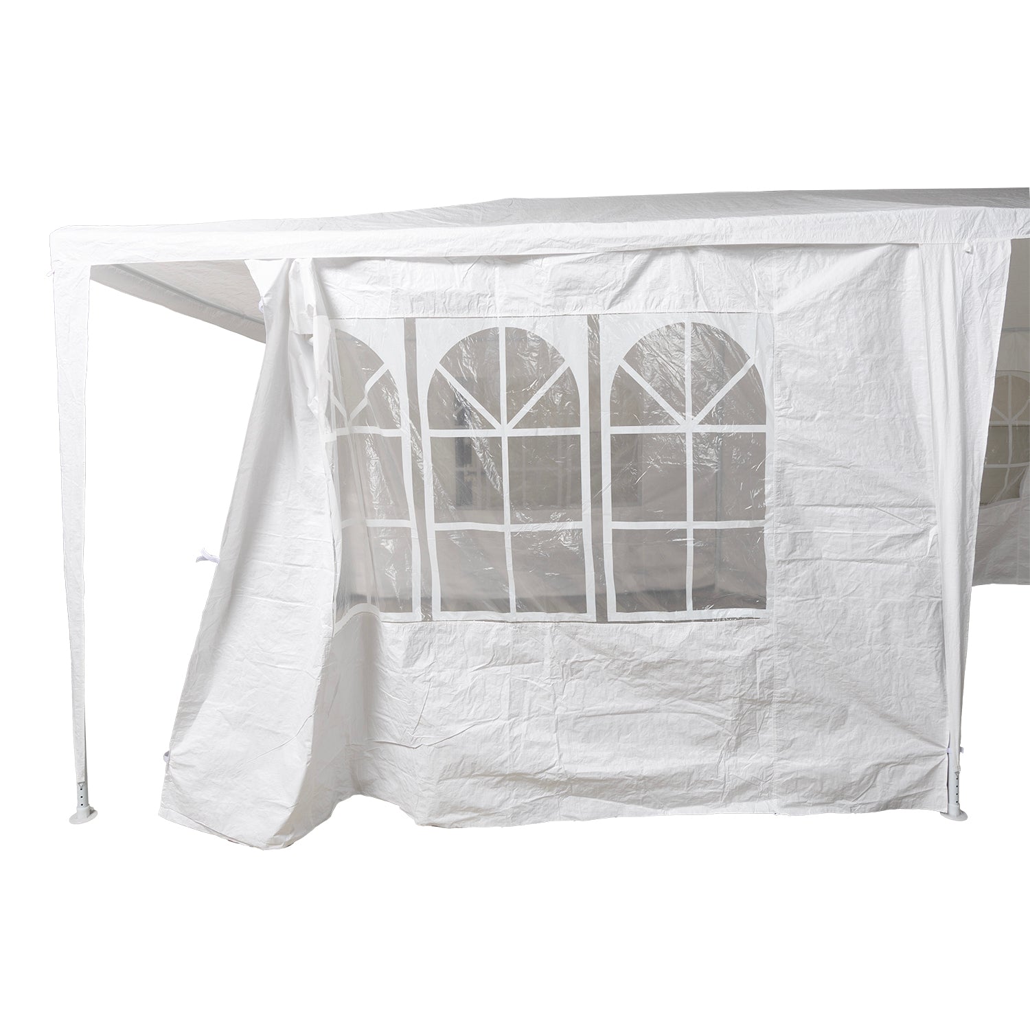 VESTIAMO CASA GIARDINO - Gazebo da giardino in Acciaio con Telo in Polietilene Bianco 3x6 metri