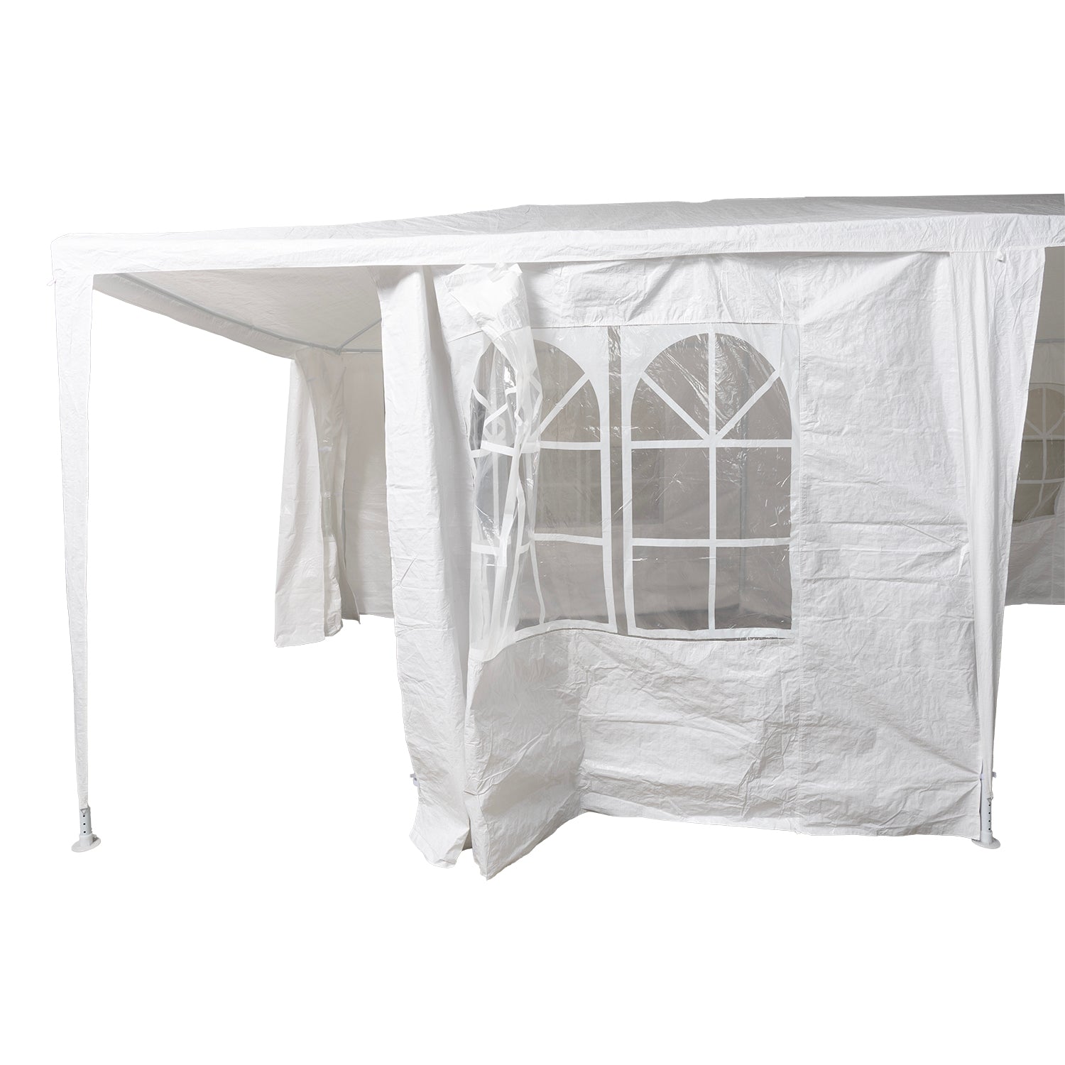 VESTIAMO CASA GIARDINO - Gazebo da giardino in Acciaio con Telo in Polietilene Bianco 3x6 metri