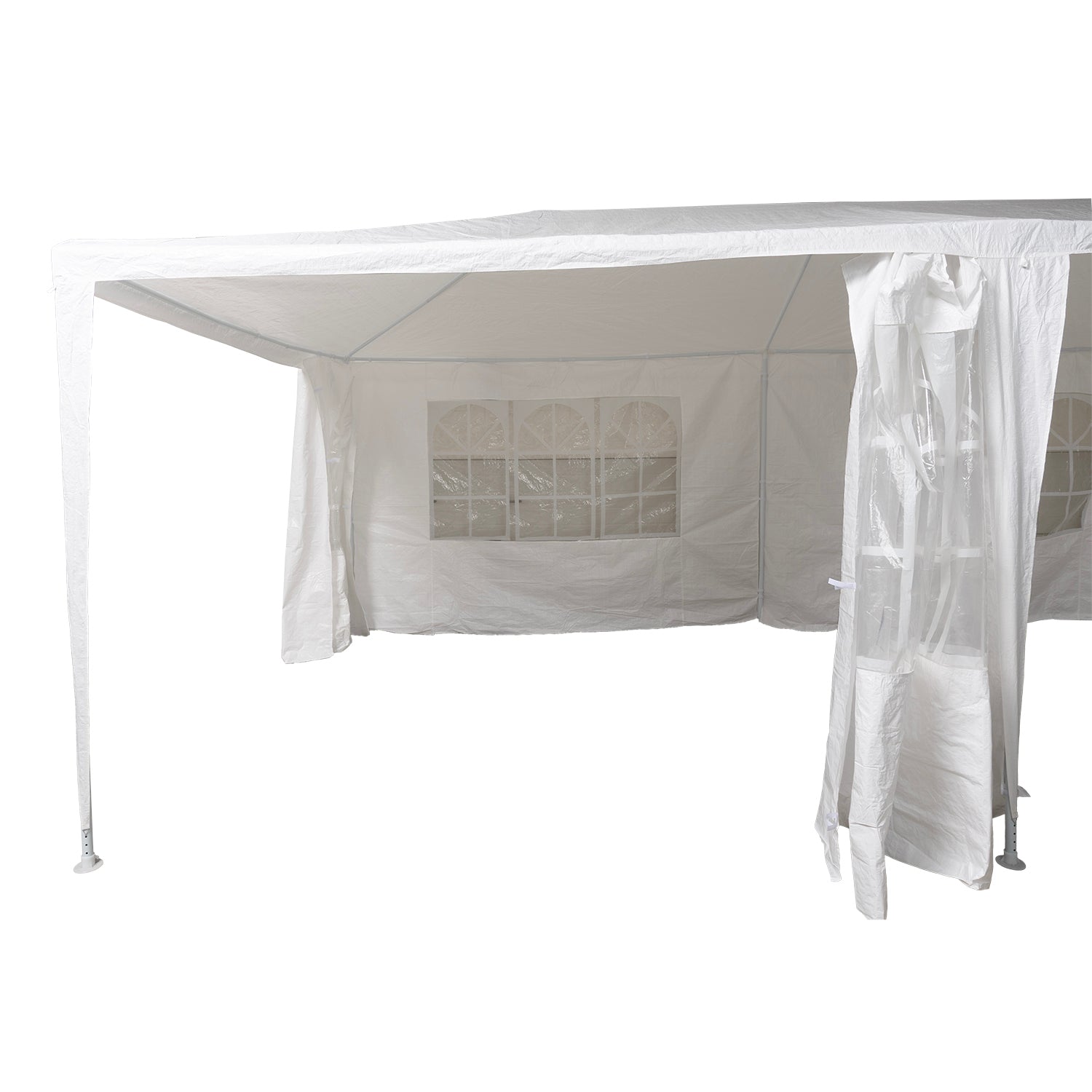 VESTIAMO CASA GIARDINO - Gazebo da giardino in Acciaio con Telo in Polietilene Bianco 3x6 metri