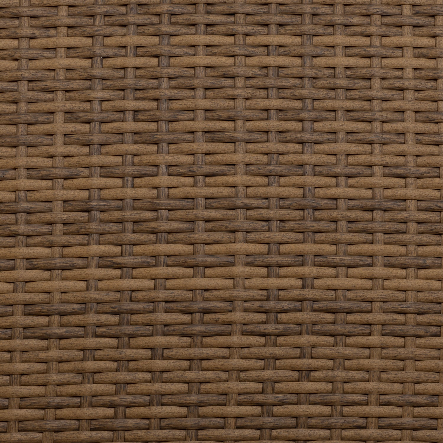 VESTIAMO CASA GIARDINO - Set da giardino 4 pezzi in metallo Nero e braccioli in legno sintetico e Intreccio in Polietilene Marrone - Formato da Panchina a 2 posti, 2 poltrone e tavolino da salotto