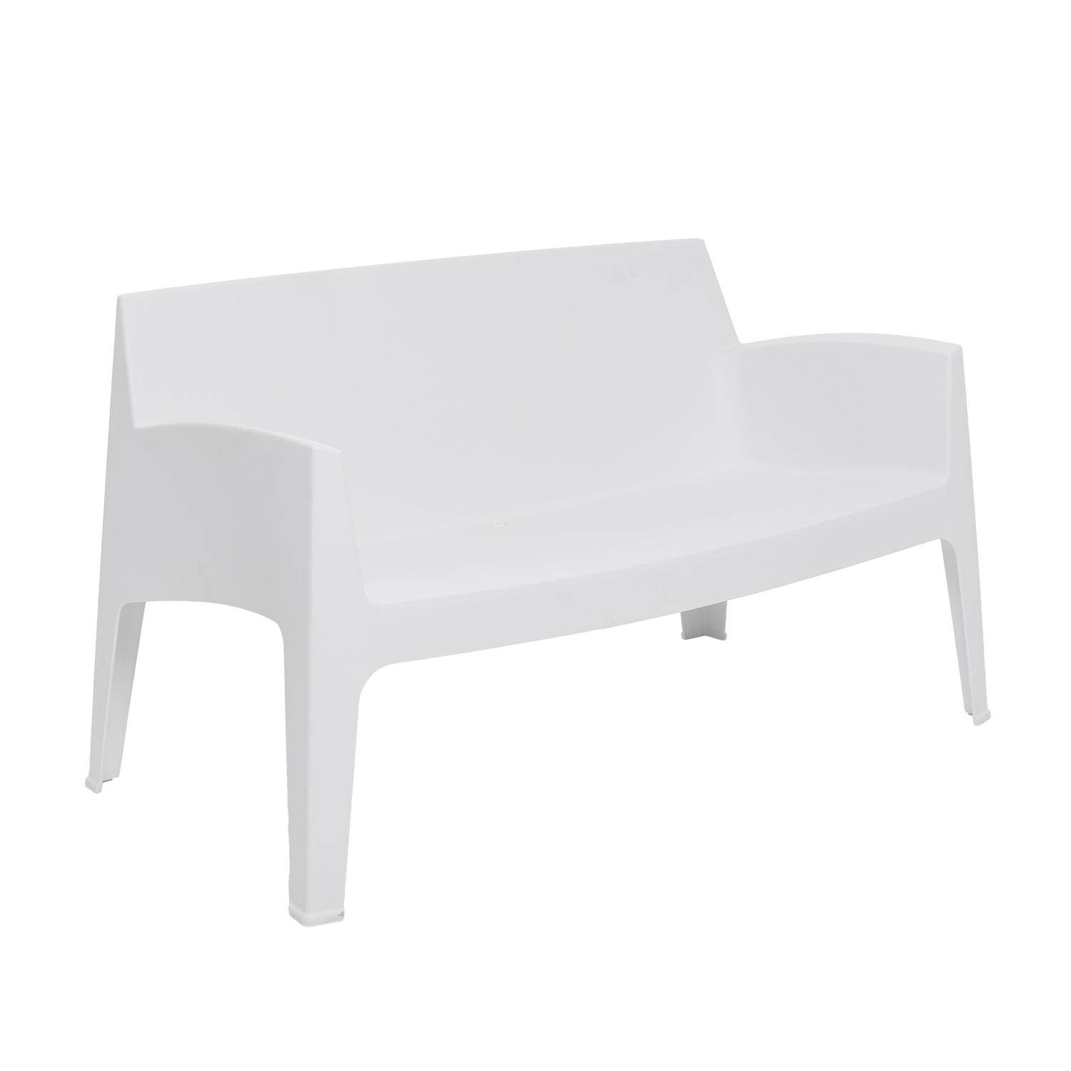 VESTIAMO CASA GIARDINO - Panchina da giardino in Polipropilene Bianca con Protezione UV - h74x136,6x69,5 cm