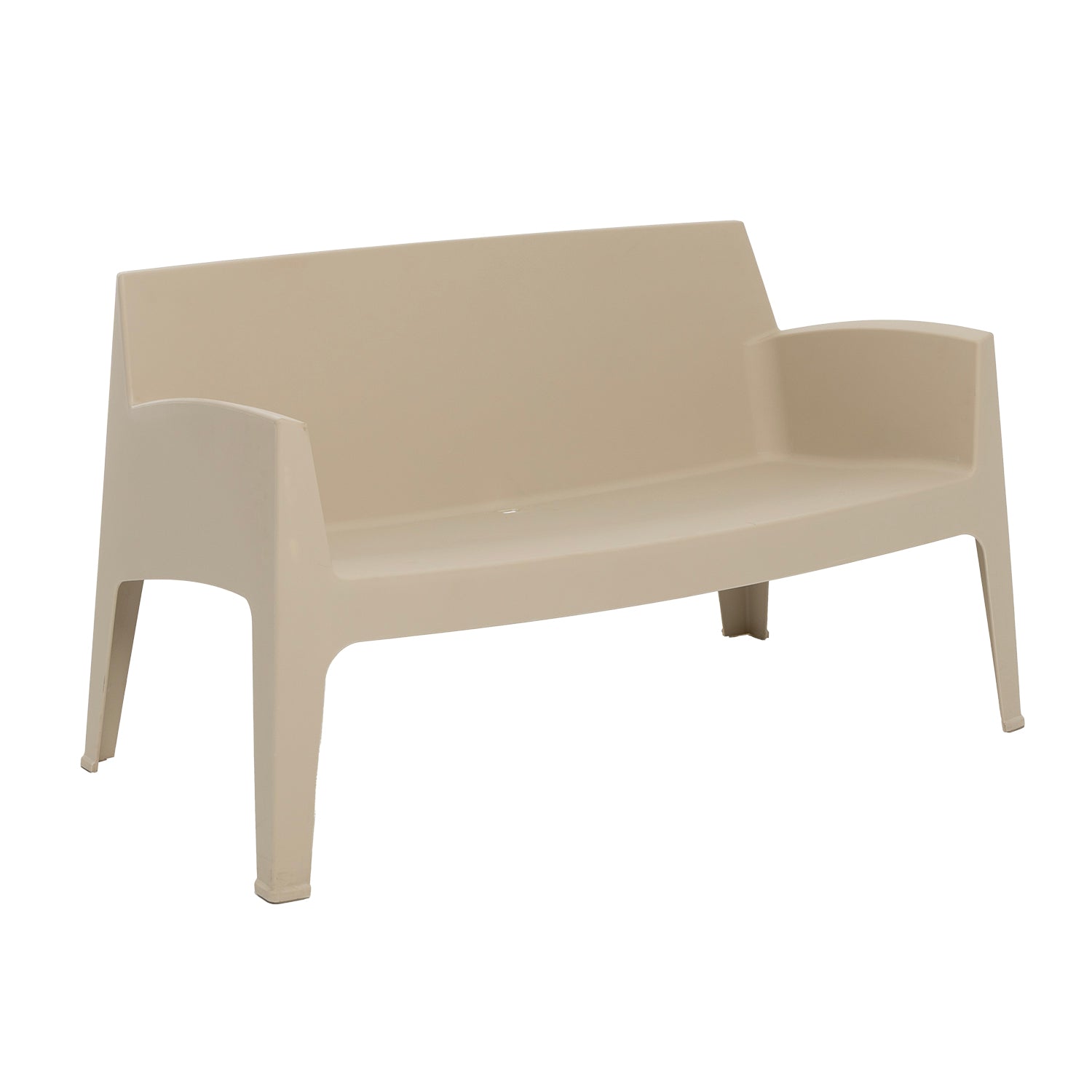 VESTIAMO CASA GIARDINO - Panchina da giardino in Polipropilene Tortora con Protezione UV - h74x136,6x69,5 cm