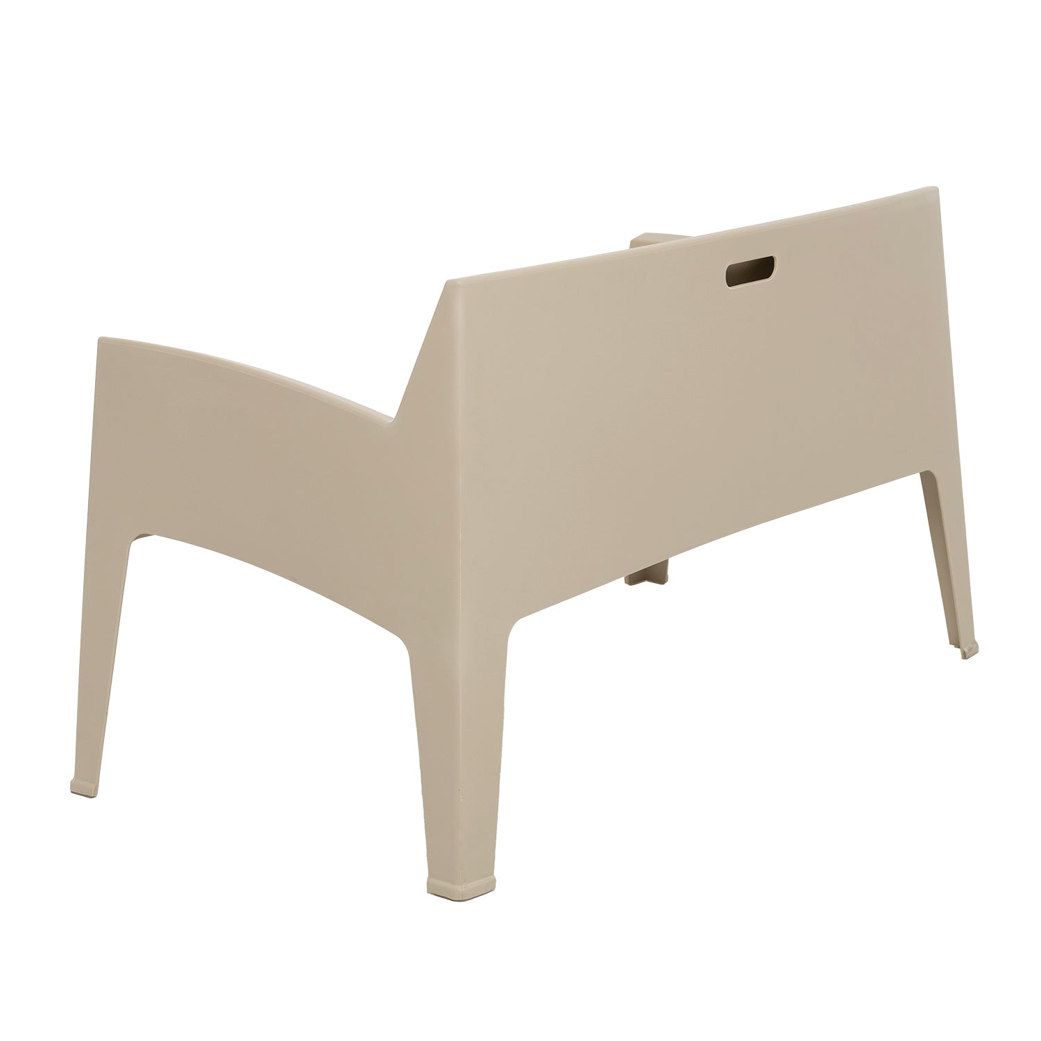 VESTIAMO CASA GIARDINO - Panchina da giardino in Polipropilene Tortora con Protezione UV - h74x136,6x69,5 cm