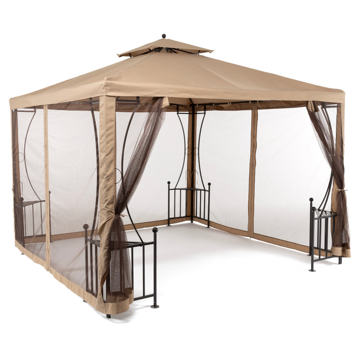 VESTIAMO CASA GIARDINO - Gazebo con zanzariera telo Camel 3x3 metri
