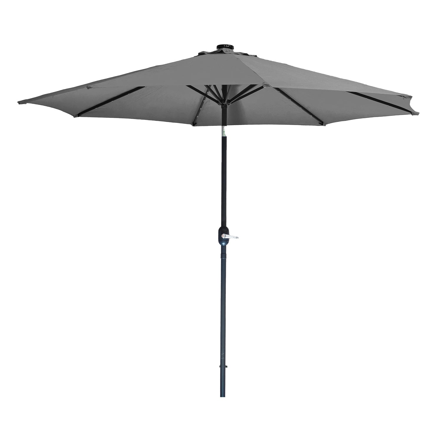 VESTIAMO CASA GIARDINO - Ombrellone da giardino con 32 LED e Pannello Solare Grigio diametro 3 metri