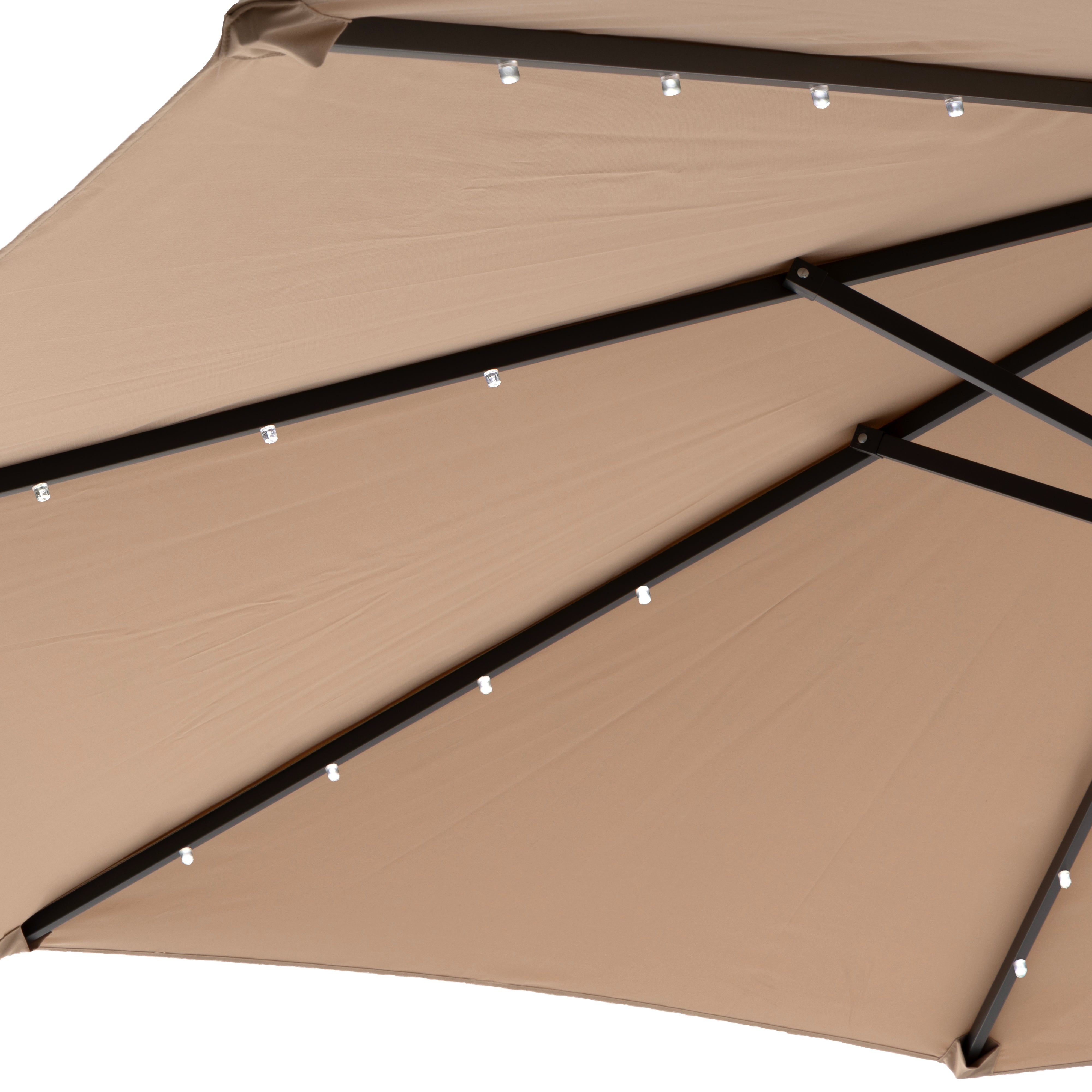 VESTIAMO CASA GIARDINO - Ombrellone da giardino con 32 LED e Pannello Solare Camel diametro 3 metri