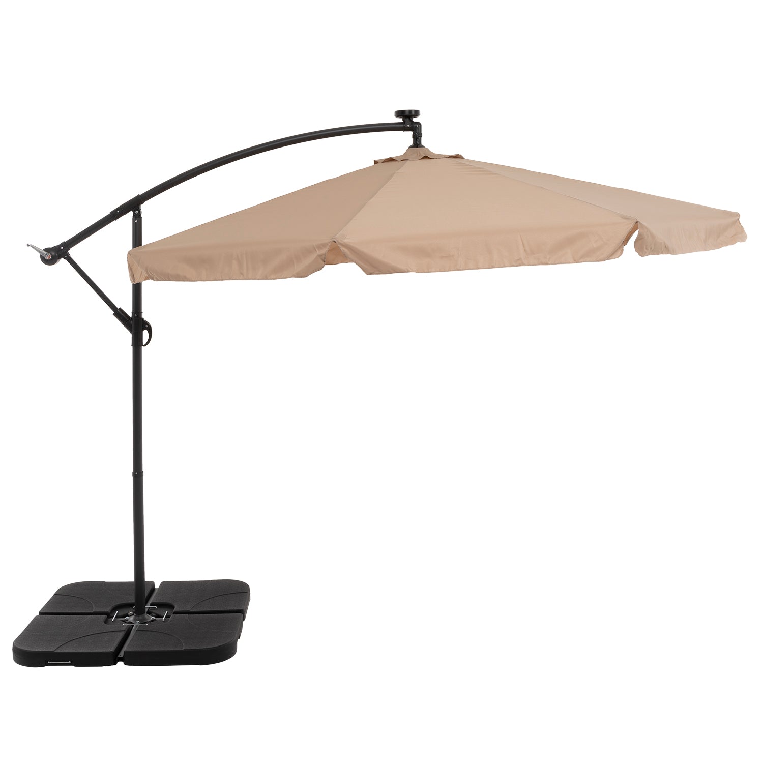 VESTIAMO CASA GIARDINO - Ombrellone da giardino Decentrato con 32 LED e Pannello Solare Camel diametro 3 metri