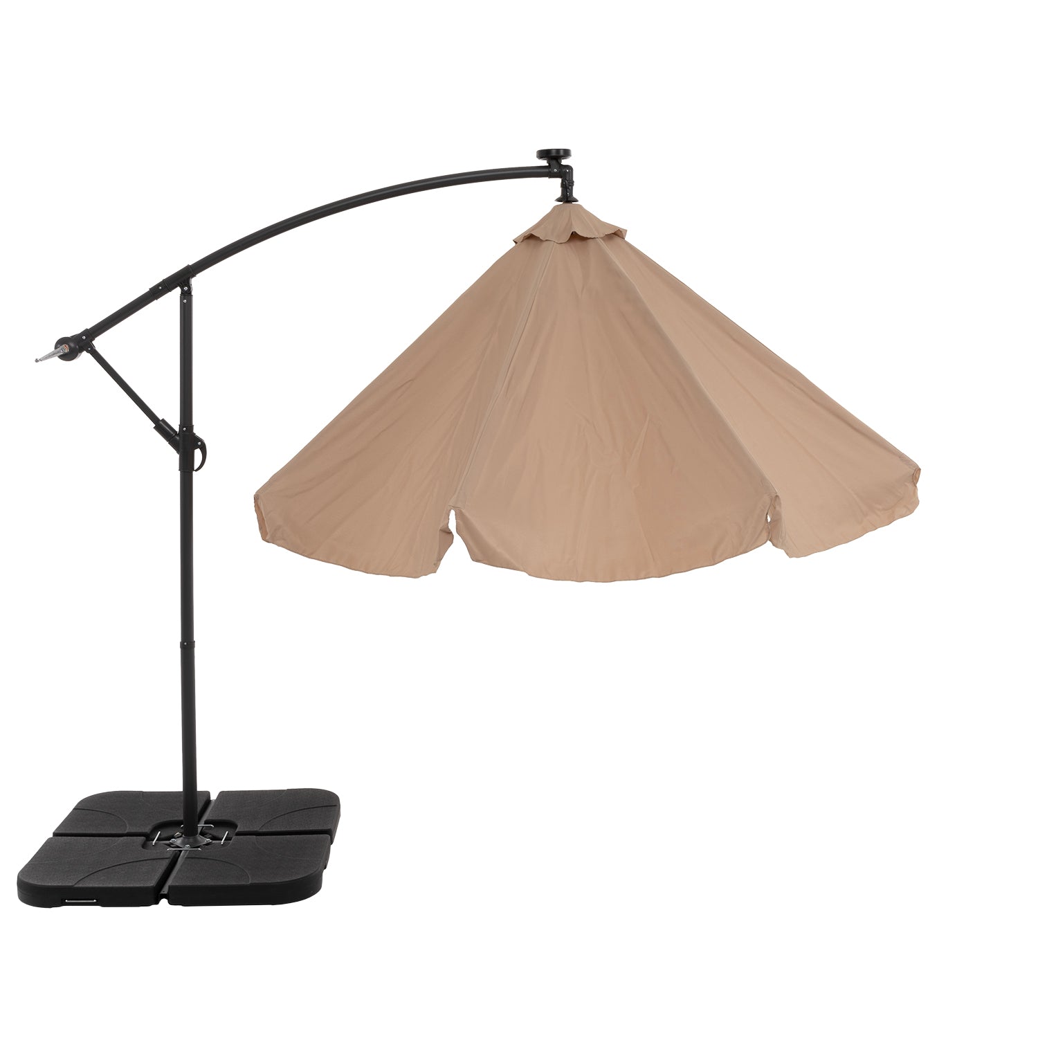 VESTIAMO CASA GIARDINO - Ombrellone da giardino Decentrato con 32 LED e Pannello Solare Camel diametro 3 metri