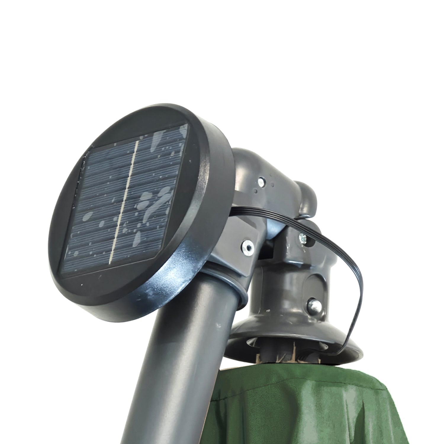 VESTIAMO CASA GIARDINO - Ombrellone da giardino Decentrato con 32 LED e Pannello Solare Verde diametro 3 metri