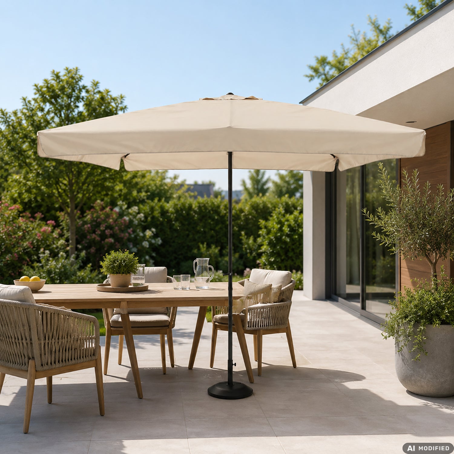 VESTIAMO CASA GIARDINO - Ombrellone da Giardino Ècru con Carrucola 3x3 metri