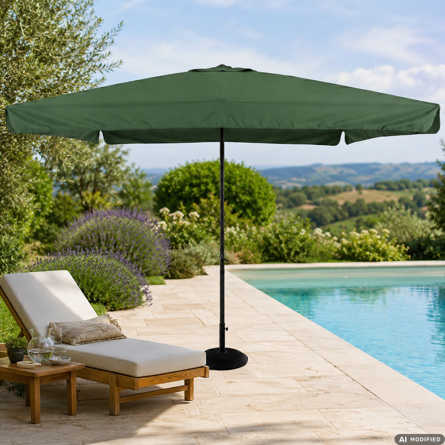 VESTIAMO CASA GIARDINO - Ombrellone da Giardino Verde con Carrucola 3x3 metri