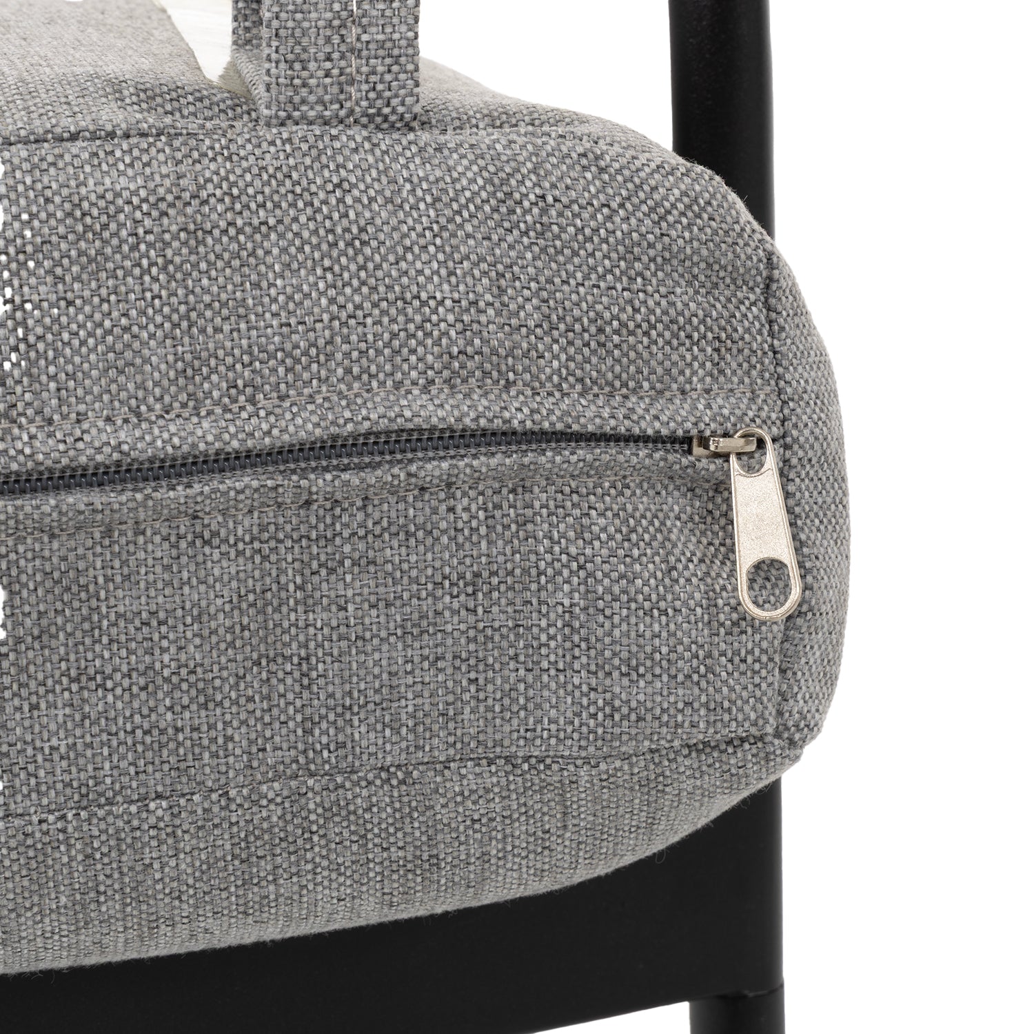 VESTIAMO CASA GIARDINO - Set da giardino 5 pezzi struttura in acciaio e top tavolini in metallo con cuscini Grigio Scuro