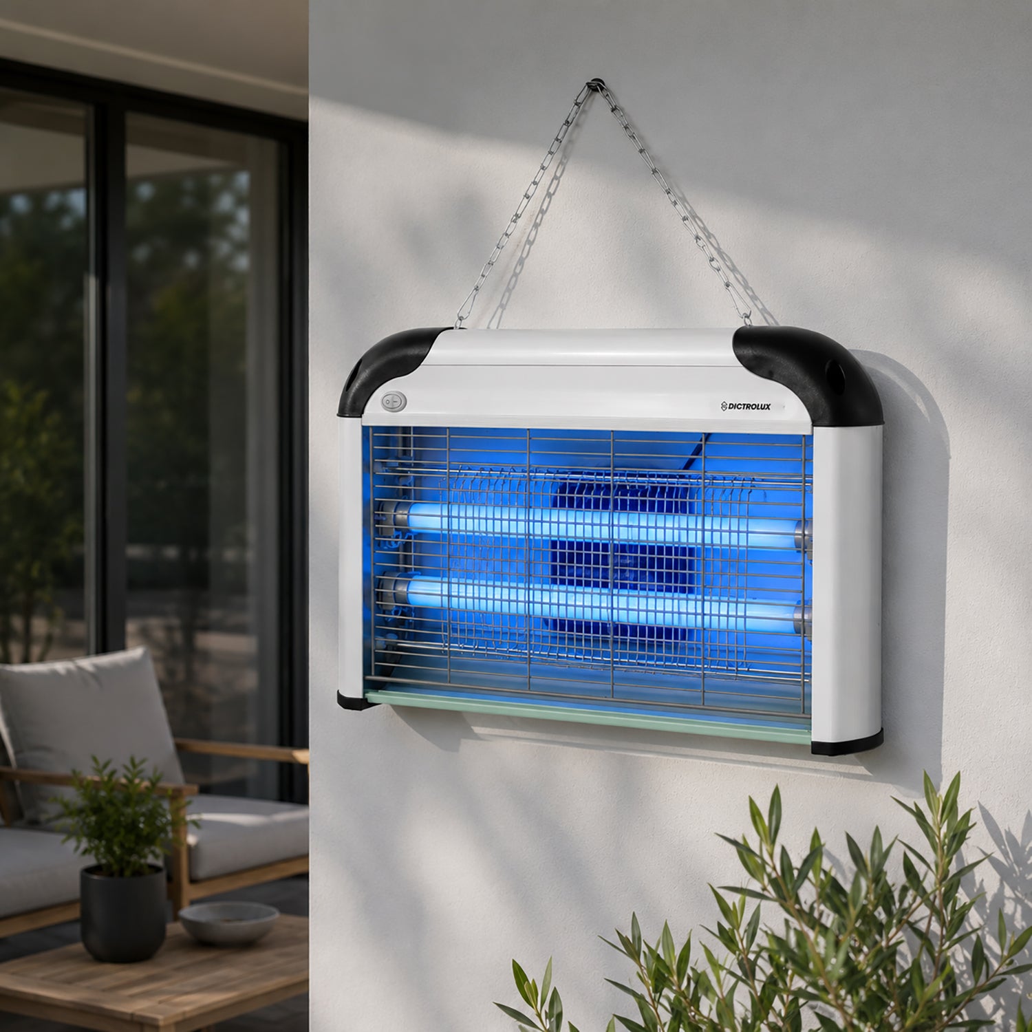 DICTROLUX - Zanzariera Elettrica Mosquito Rapid 32 Watt - Lampada Antizanzare e Insetti Volanti 80 m²