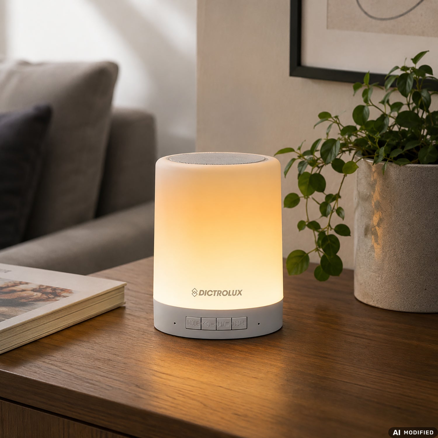 DICTROLUX - Lampada LED Touch Multicolor Ricaricabile con Speaker Bluetooth Integrato