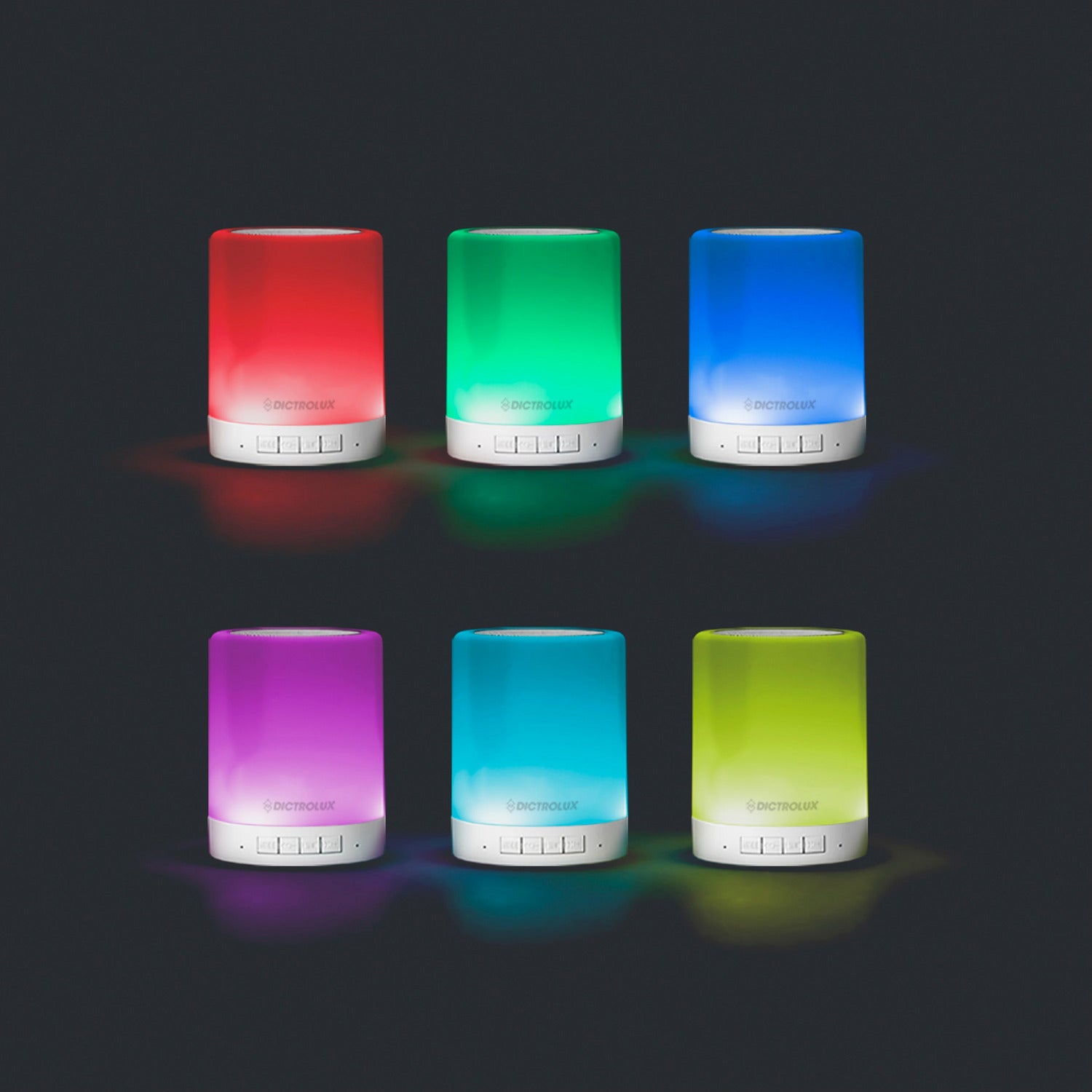 DICTROLUX - Lampada LED Touch Multicolor Ricaricabile con Speaker Bluetooth Integrato