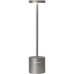 DICTROLUX - Lampada Led da tavolo senza filo argento Sotylia - h35 cm x diametro 8 cm