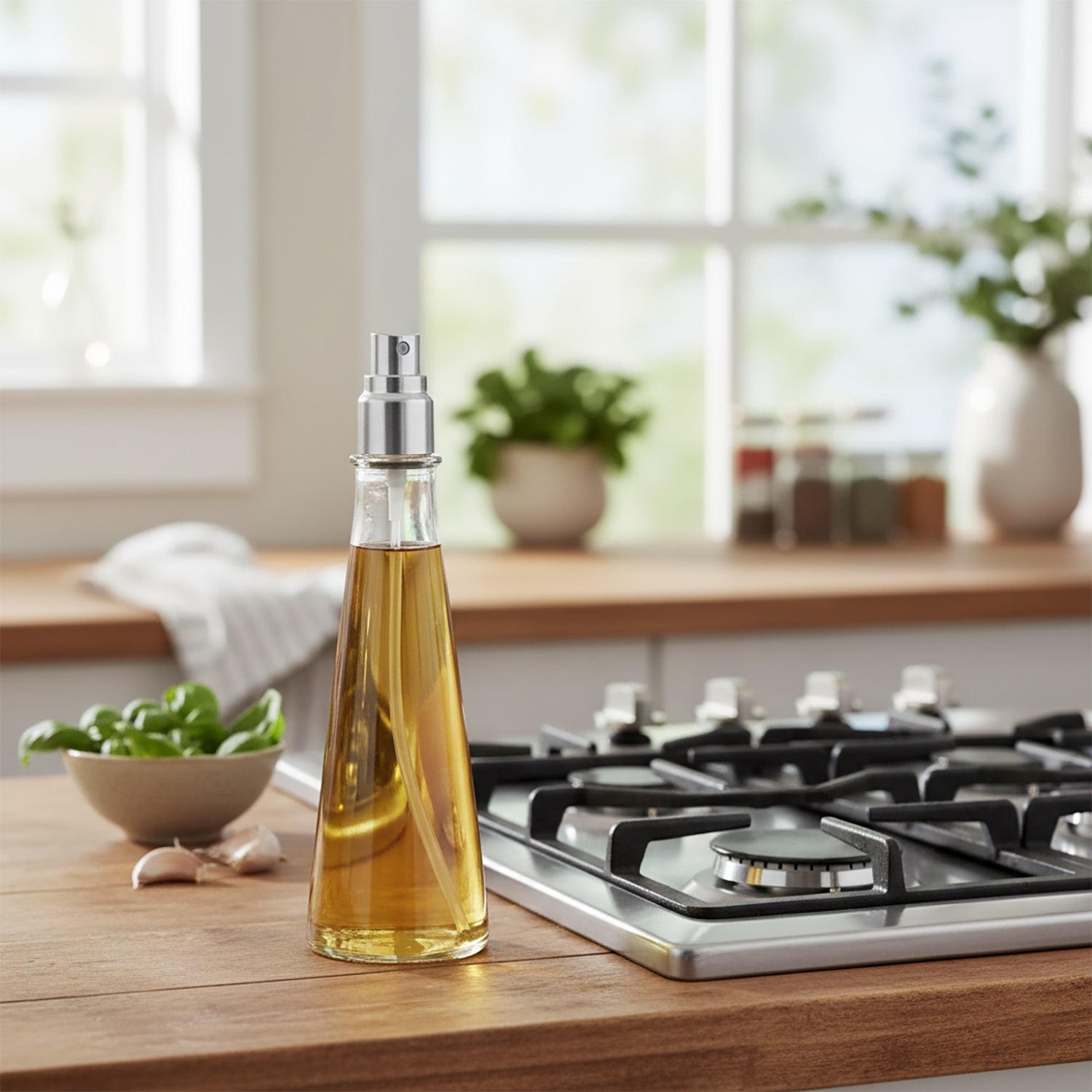 GUSTO CASA - Dosatore olio in vetro con vaporizzatore 160 ml