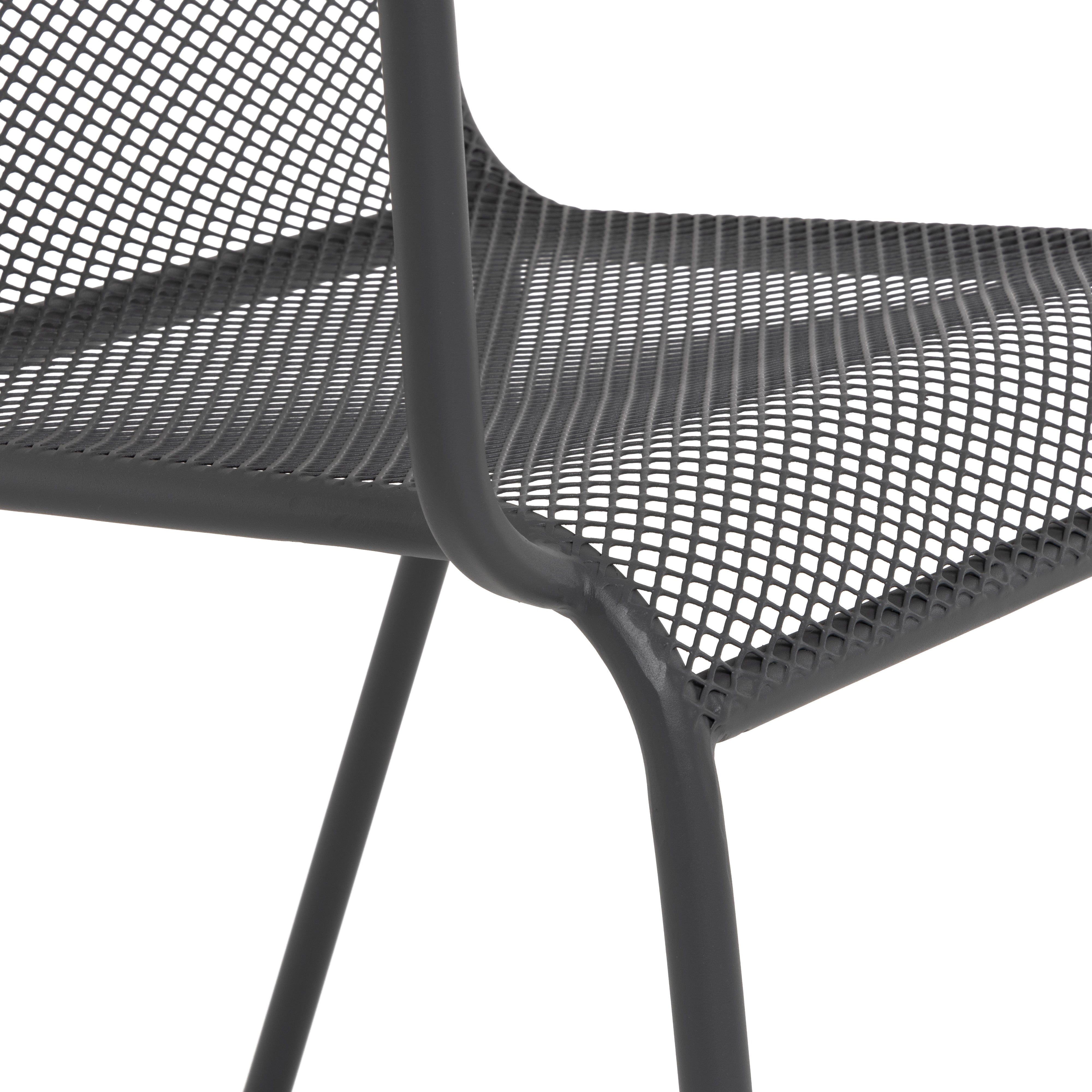 VESTIAMO CASA GIARDINO - Sedia da giardino in acciaio Antracite - h85,5x53,5x56,5 cm