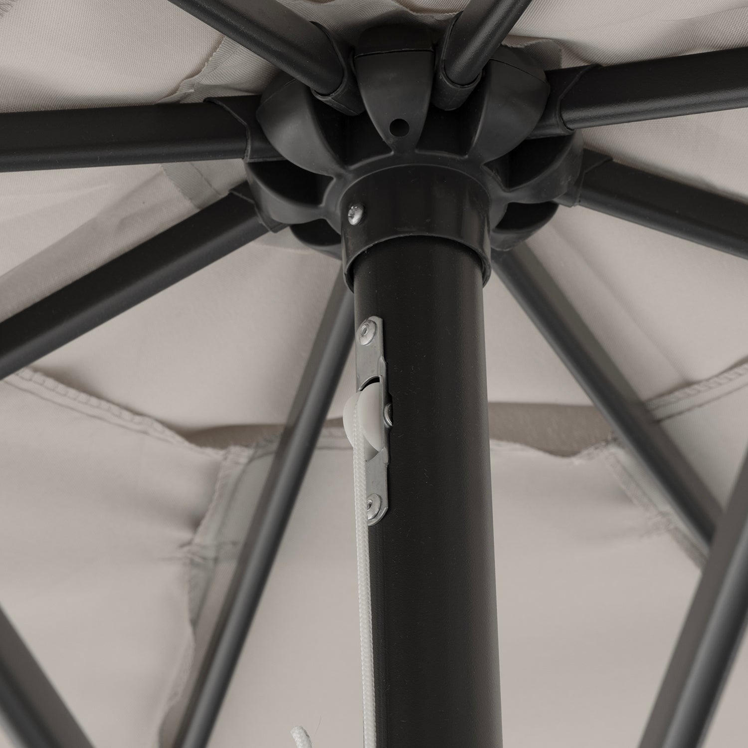 VESTIAMO CASA GIARDINO - Ombrellone da giardino Grigio con falda e carrucola diametro 3 metri