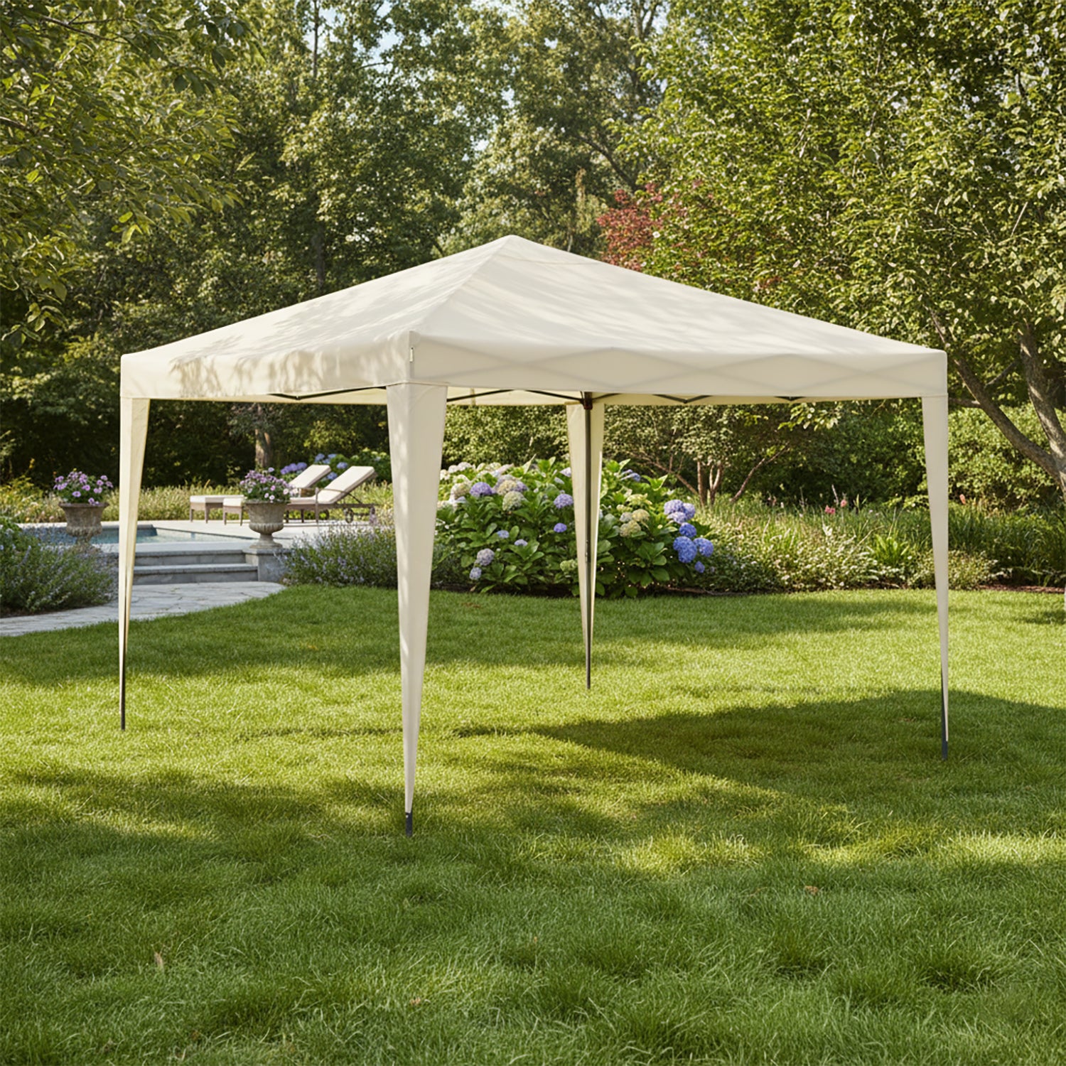 VESTIAMO CASA GIARDINO - Gazebo da giardino Richiudibile in acciaio Antracite con telo Ècru 3x3 metri