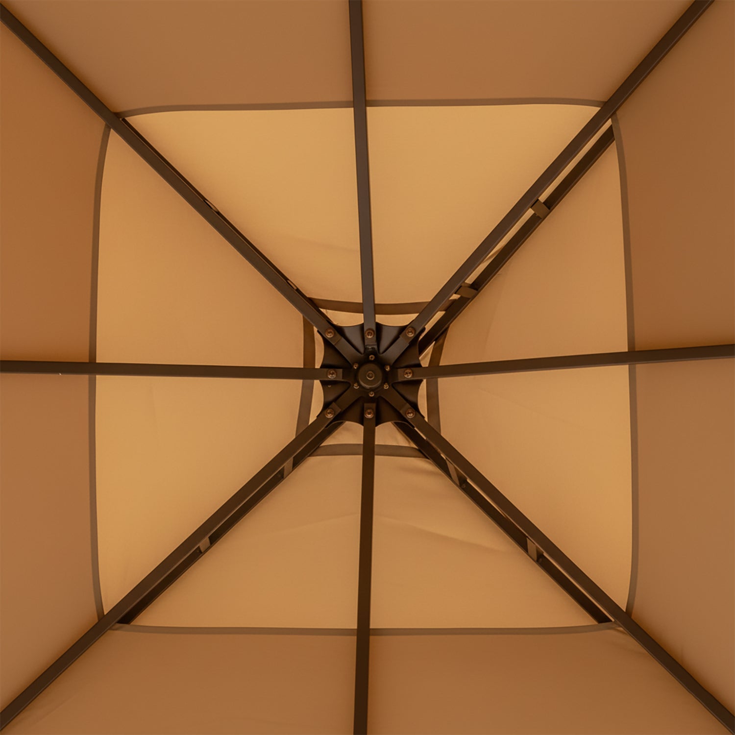 VESTIAMO CASA GIARDINO - Gazebo da giardino in Acciaio Bronzato con Telo in Poliestere Camel e Zanzariera 3x3 metri