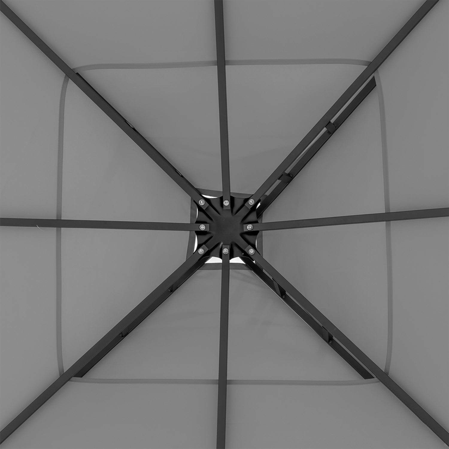 VESTIAMO CASA GIARDINO - Gazebo da giardino in Acciaio Antracite con Telo in Poliestere Grigio e Zanzariera 3x3 metri