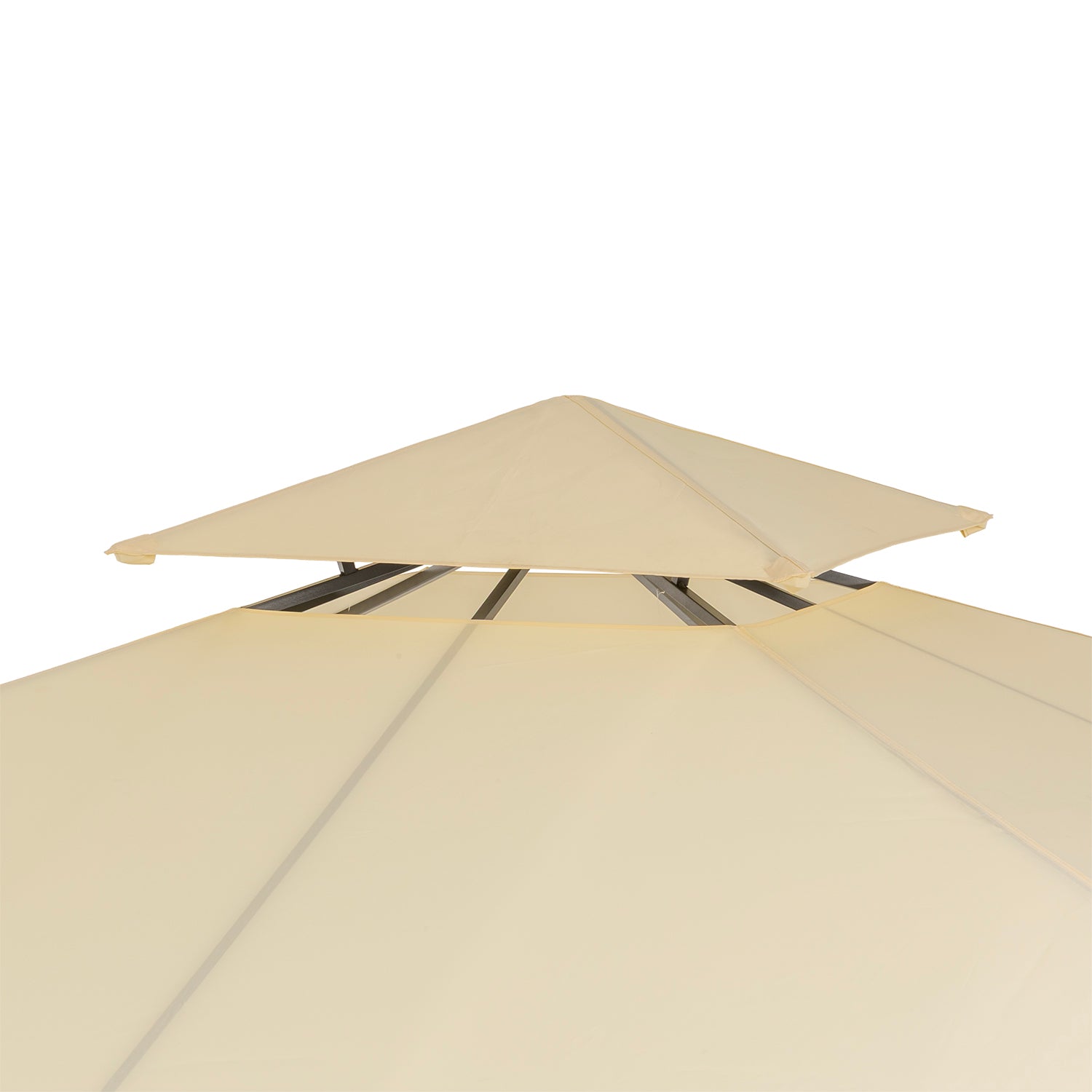 VESTIAMO CASA GIARDINO - Gazebo da giardino in Acciaio Antracite con Telo in Poliestere Écru e Zanzariera 3x3 metri