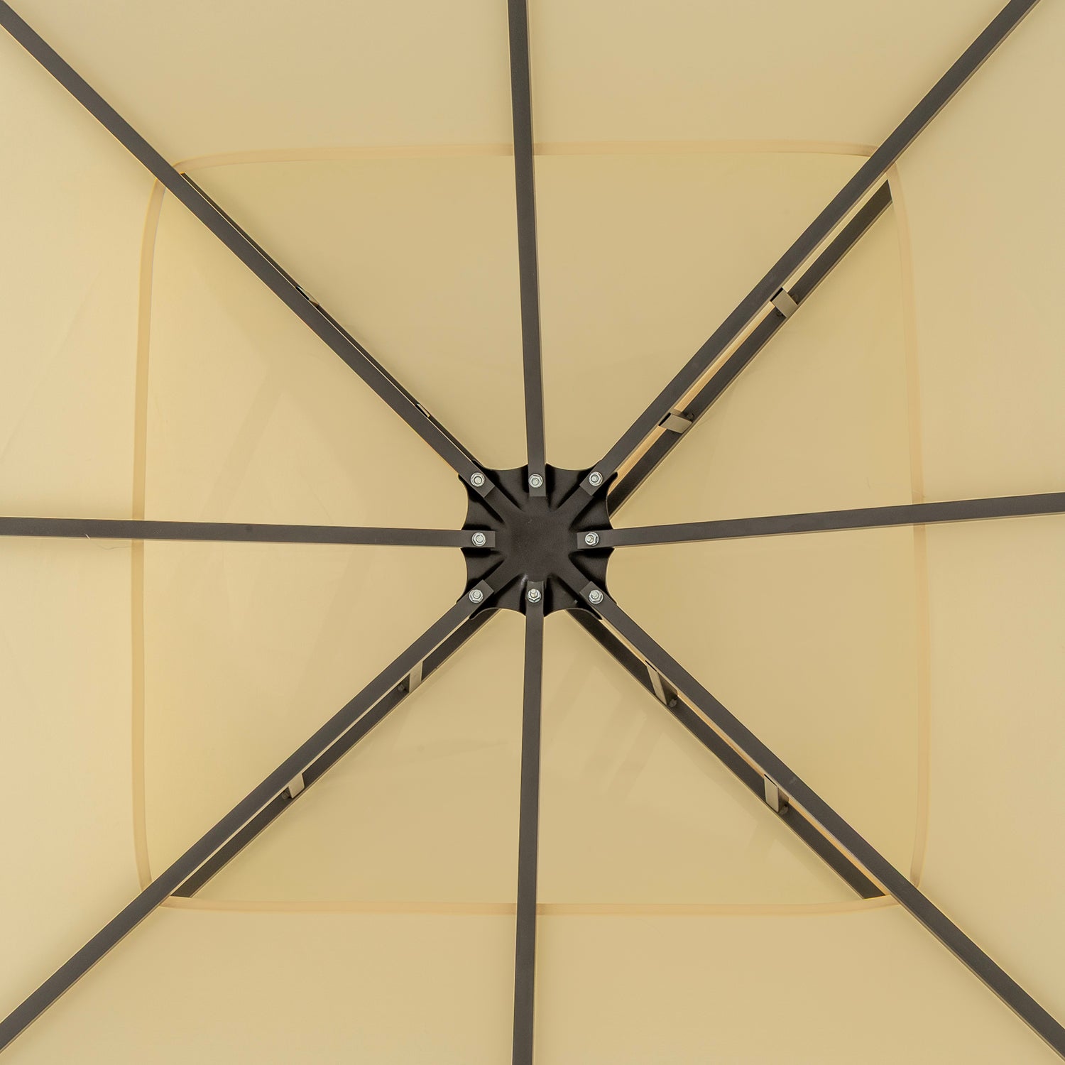 VESTIAMO CASA GIARDINO - Gazebo da giardino in Acciaio Antracite con Telo in Poliestere Écru e Zanzariera 3x3 metri