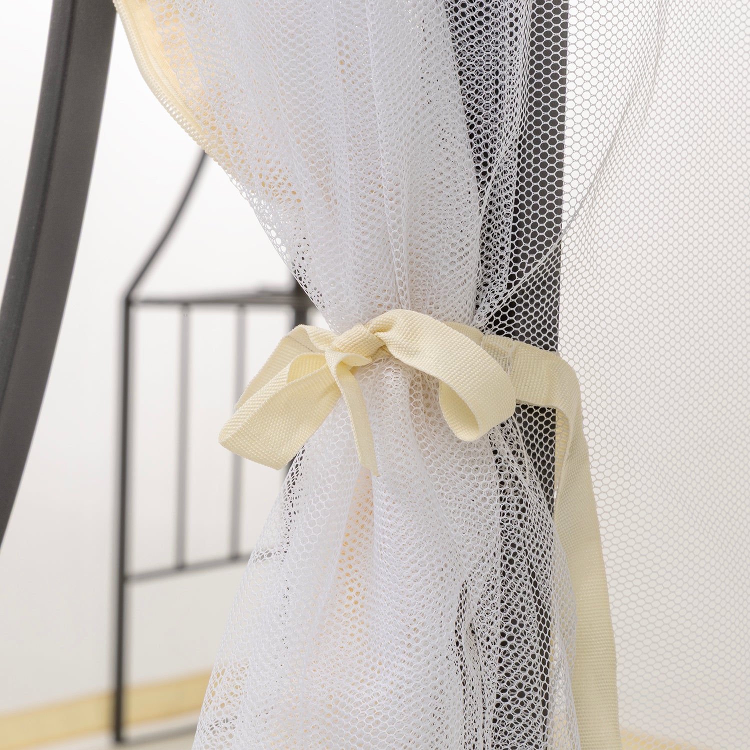 VESTIAMO CASA GIARDINO - Gazebo da giardino in Acciaio Antracite con Telo in Poliestere Écru e Zanzariera 3x3 metri