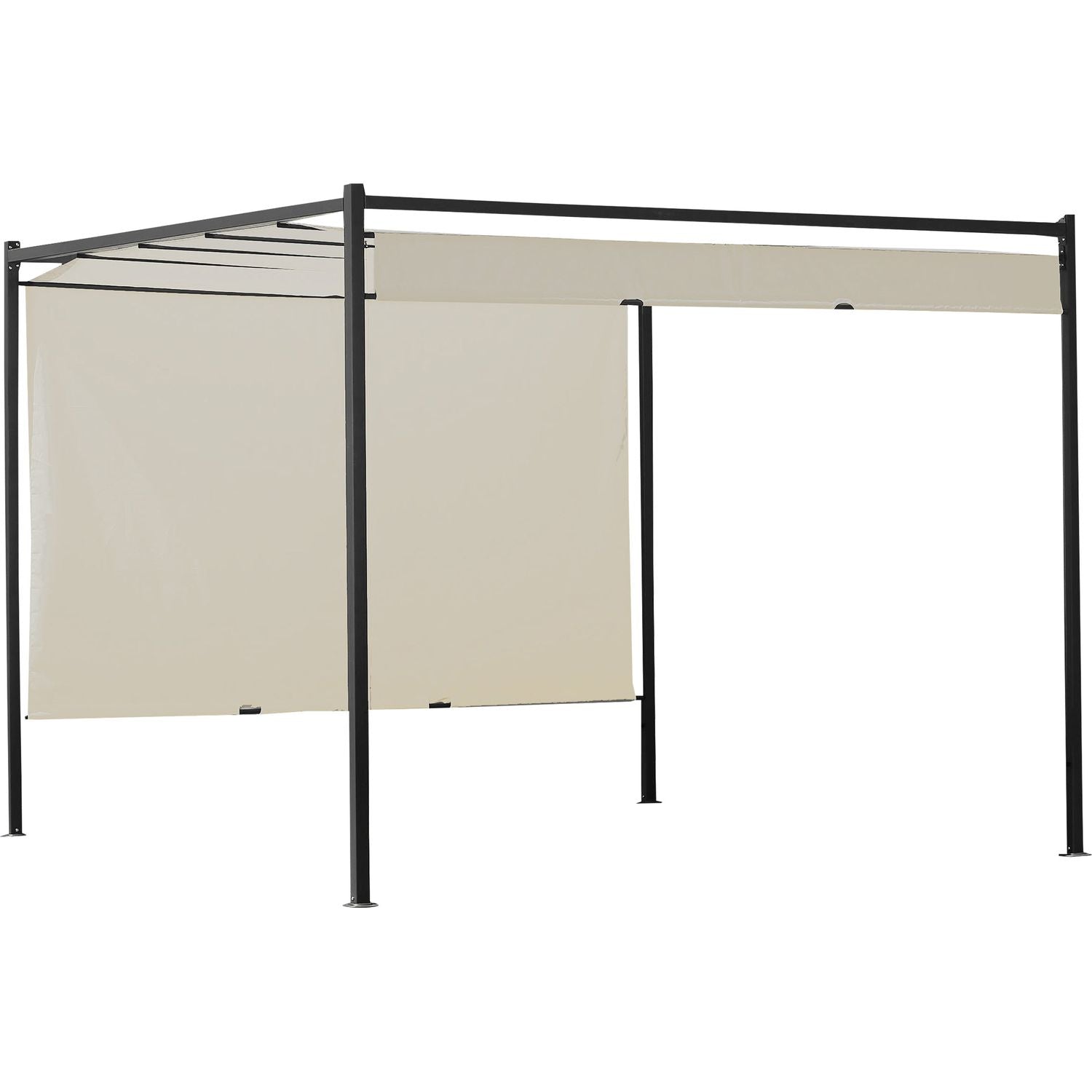 VESTIAMO CASA GIARDINO - Gazebo Pergola Orientabile Telo Ecrù 3x3mt